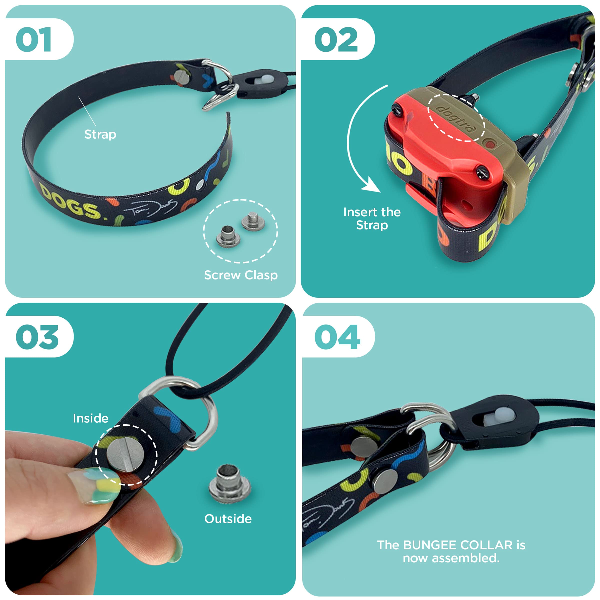 Dogtra Tom Davis Bungee Collar Comfortable Easy Fit Compatible With Tom Davis Edition 280C Dog Training E-Collar 3/4 Inch Stra