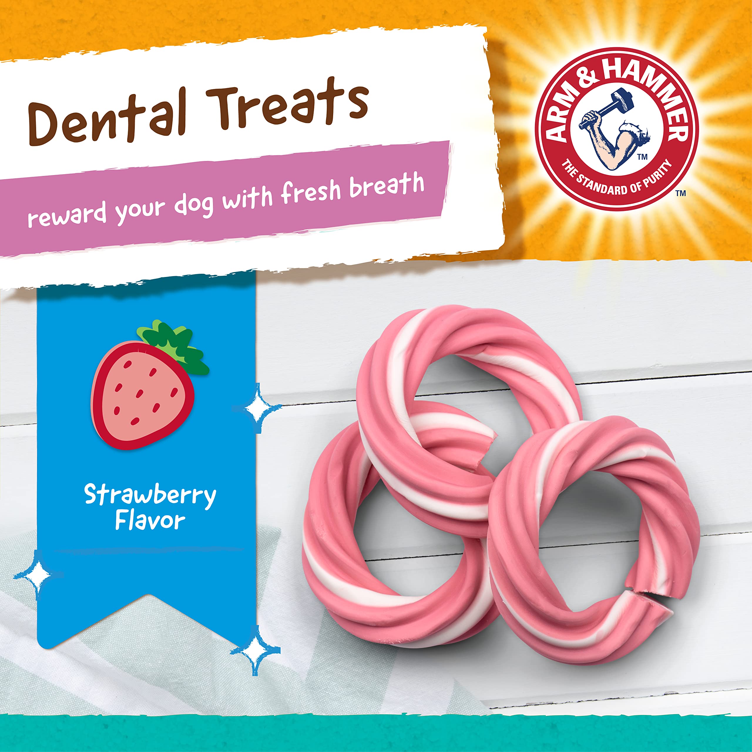 Arm & Hammer for Pets Smoothies Dental Treats for Dogs with Baking Soda and Calcium, Help Fight Bad Breath, Plaque & Tartar With