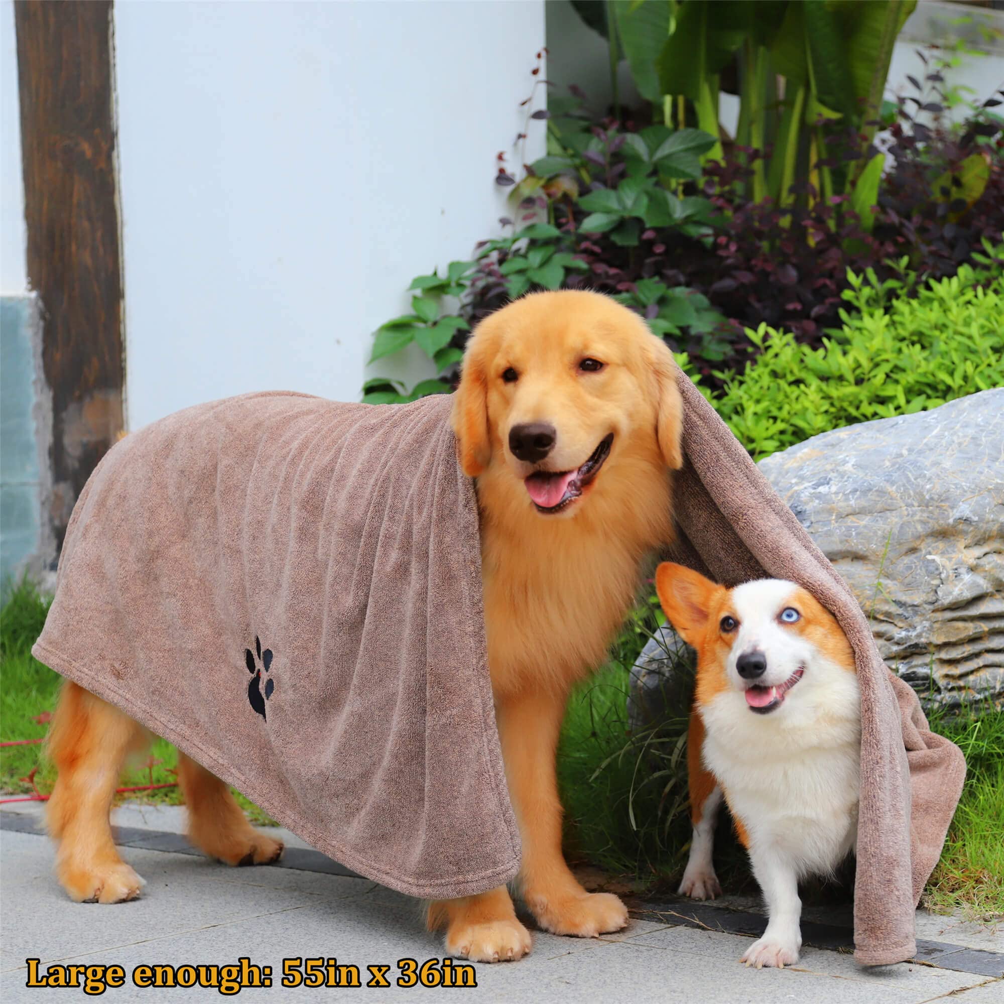 Dogvingpk Extra Large Dog Towels for Drying Dogs - Pack of 2 - Super Absorbent Soft Microfiber Pet Bath Grooming Towel for Dogs