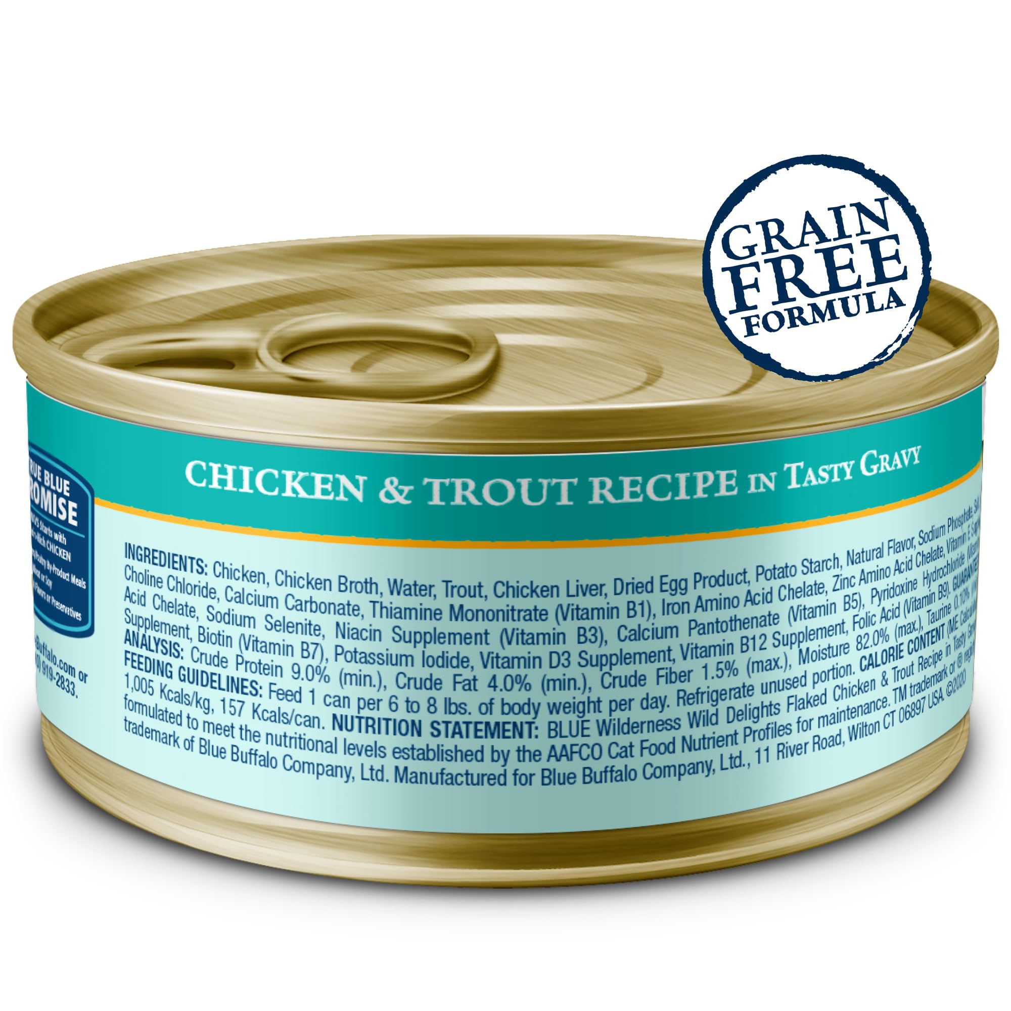 Blue Buffalo Wilderness Flaked Chicken & Trout Adult Wet Cat Food, 5.5 oz., Case of 24