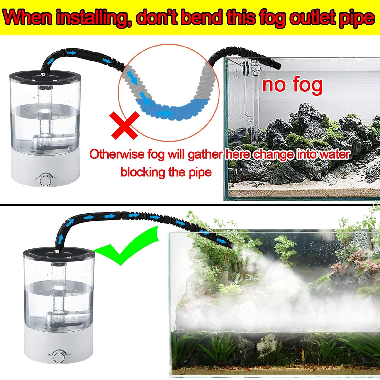 Coospider Top Fill Reptile Fogger Terrariums Humidifier Fog Machine 4.2L Large Size Perfect For Various Reptiles/Amphibians/Herps/Paludarium/Vivarium