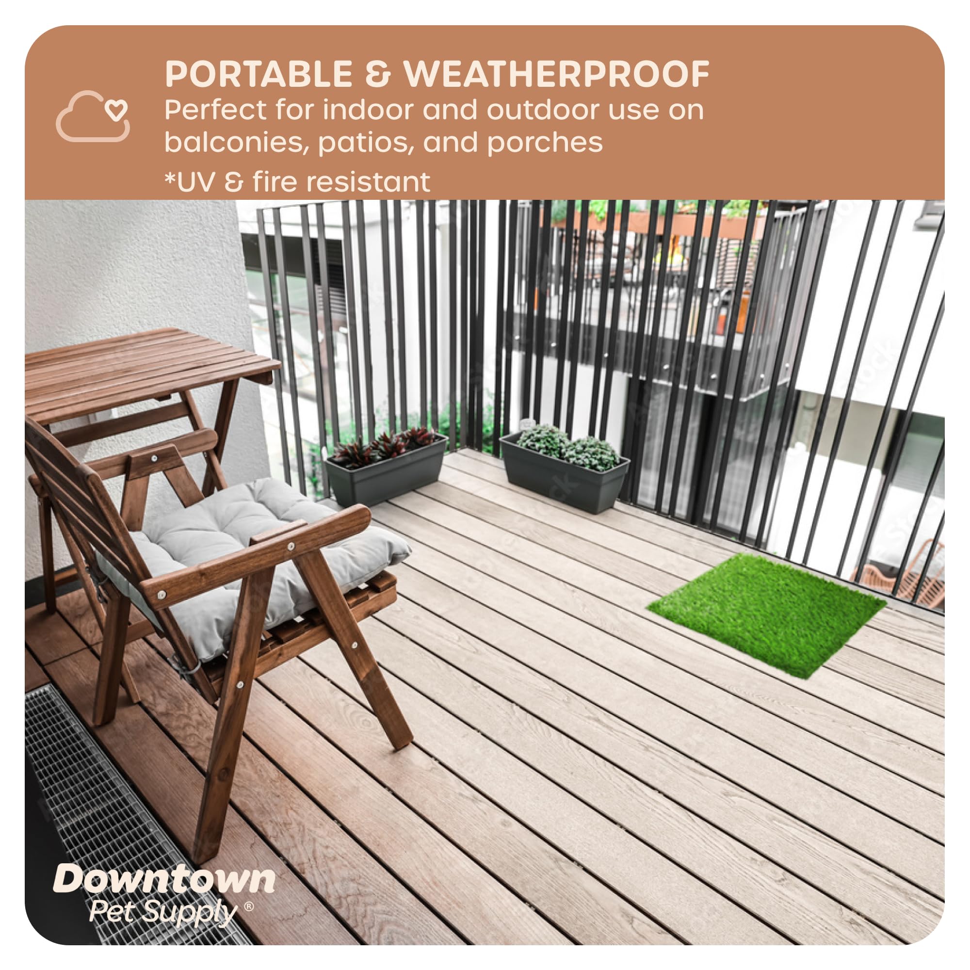 Downtown Pet Supply Replacement Dog Potty Grass, 16 X 20 - Washable Synthetic Grass Pad For Dogs, Suitable As Indoor Or Outdoor Grass Pee Turf - Dog Housebreaking Supplies