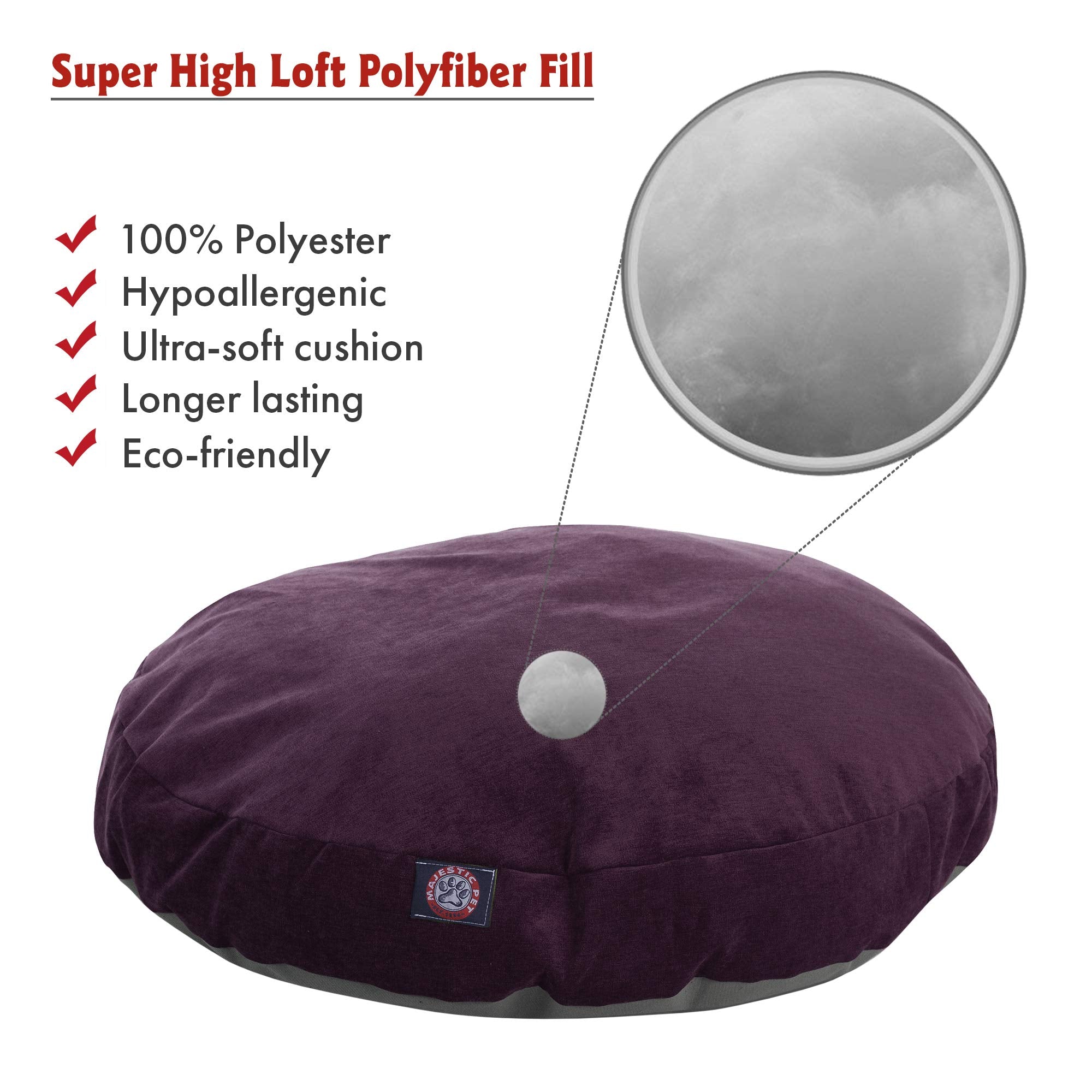 Aubergine Villa Collection Small Round Pet Dog Bed