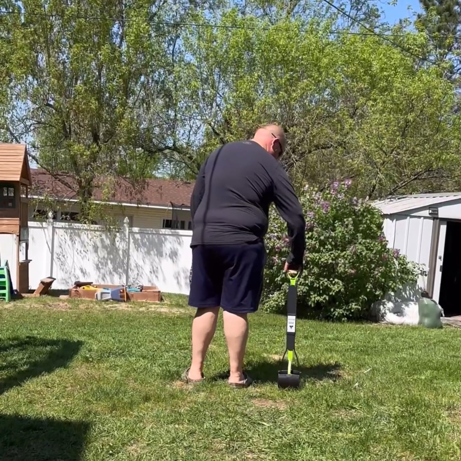 Shinydew 32'' Pooper Scooper For Large Medium Small Dogs, Extra Long Handle Heavy Duty Poop Scoop, Foldable Dog Poop Picker Uppe