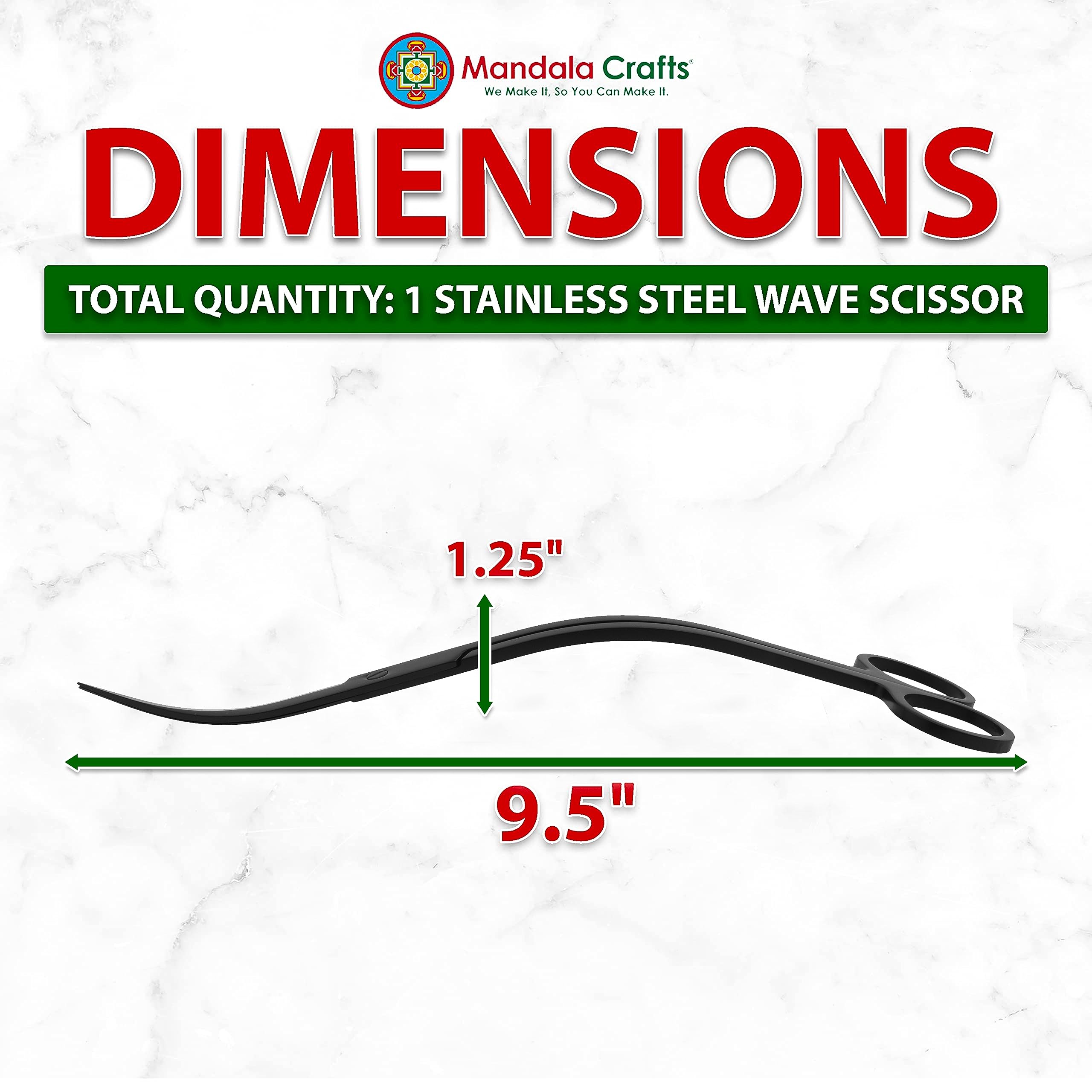 Mandala Crafts Stainless Steel Curved Aquarium Scissors - Aquarium Extra Long Scissors for Aquatic Plants - Black Wave Scissors