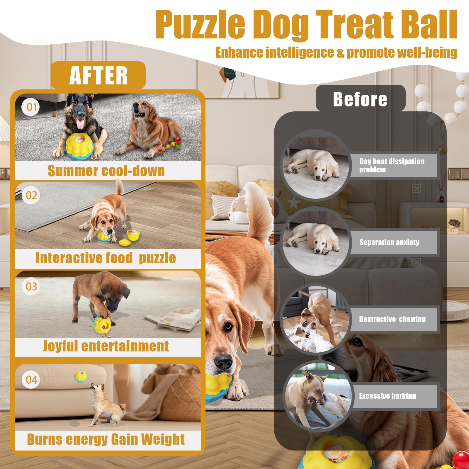 YZHDUXIU Interactive Dog Toys,Dog Puzzle Toy Treat Dispensing Pet Toys Pupsicles for Dogs Large,Frozen Treat Dogs Holder (1 Pack