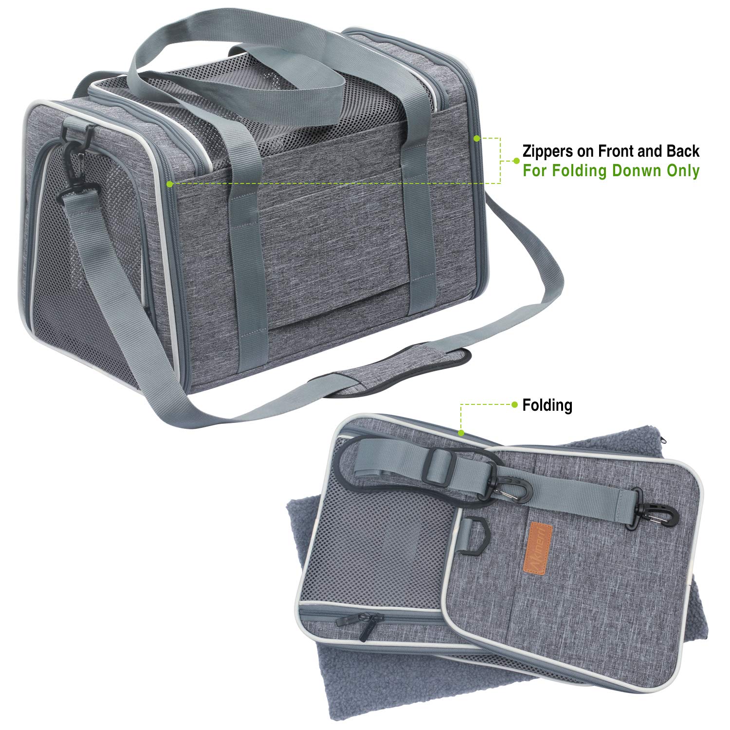 Akinerri Airline Approved Pet Carriers,Soft Sided Collapsible Pet Travel Carrier For Puppy And Cats, Cats Carrier, Pet Carriers