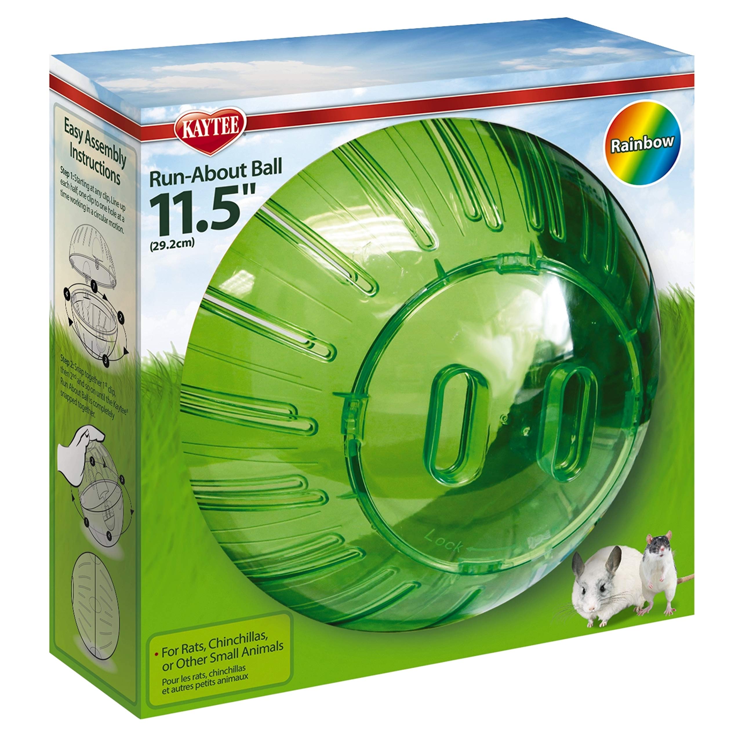 Kaytee 11.5 Assorted Color Run-About Exercise Ball For Pet Rats & Chinchillas