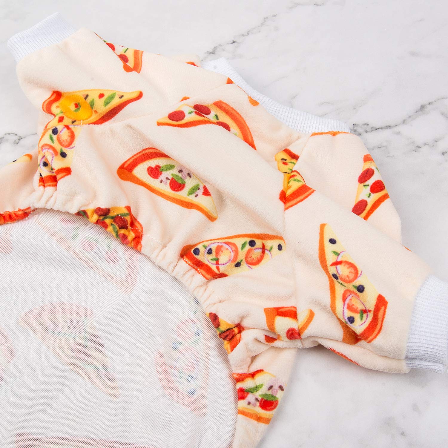 Cutebone Dog Pajamas Pizza Dog Apparel Dog Jumpsuit Pet Clothes Pajamas P55L