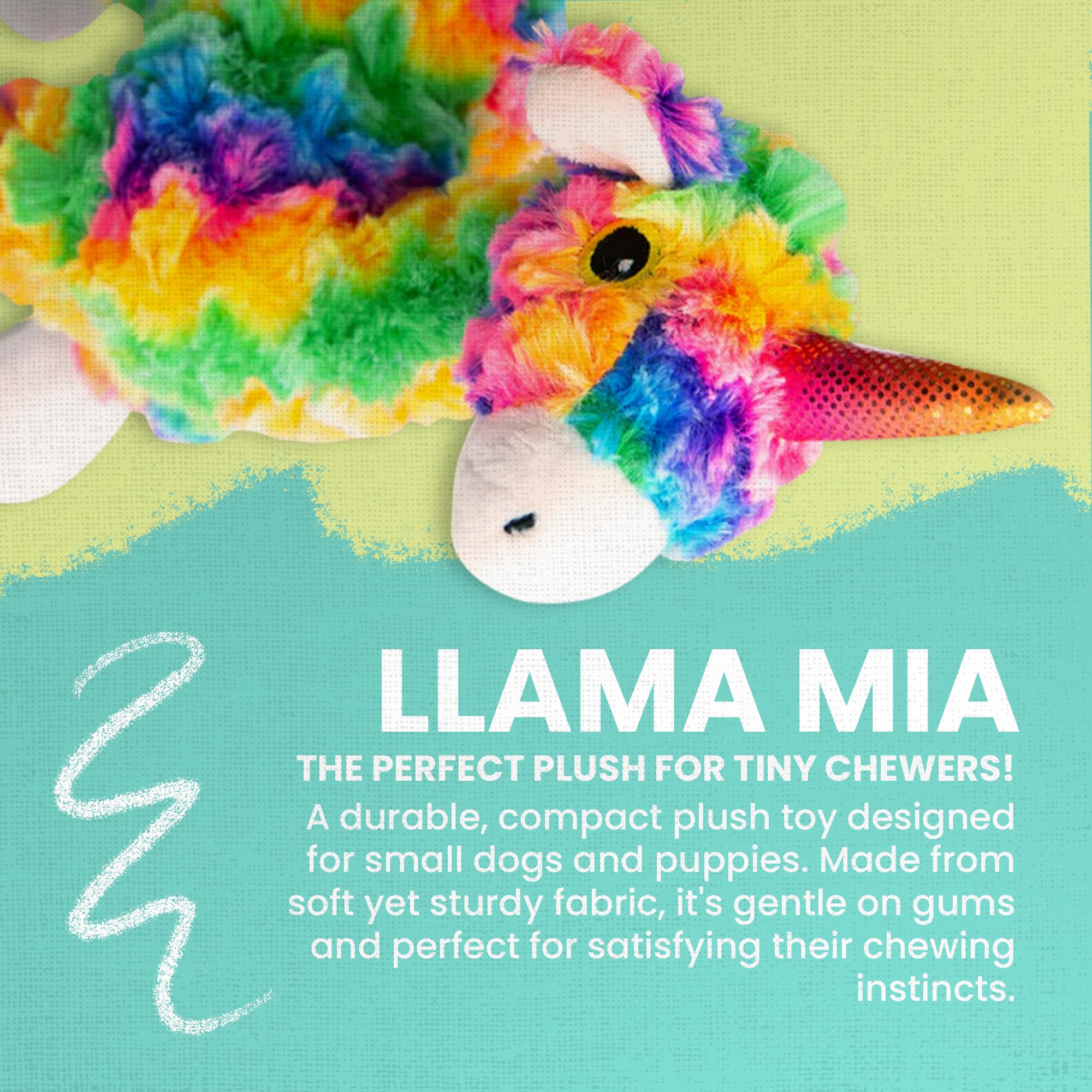 Snugarooz Momma Llama Dog Toy With Repair Patch – Soft Tie-Dye Plush - Iridescent Horn - Crinkle & Squeaker – Perfect Cuddle Buddy