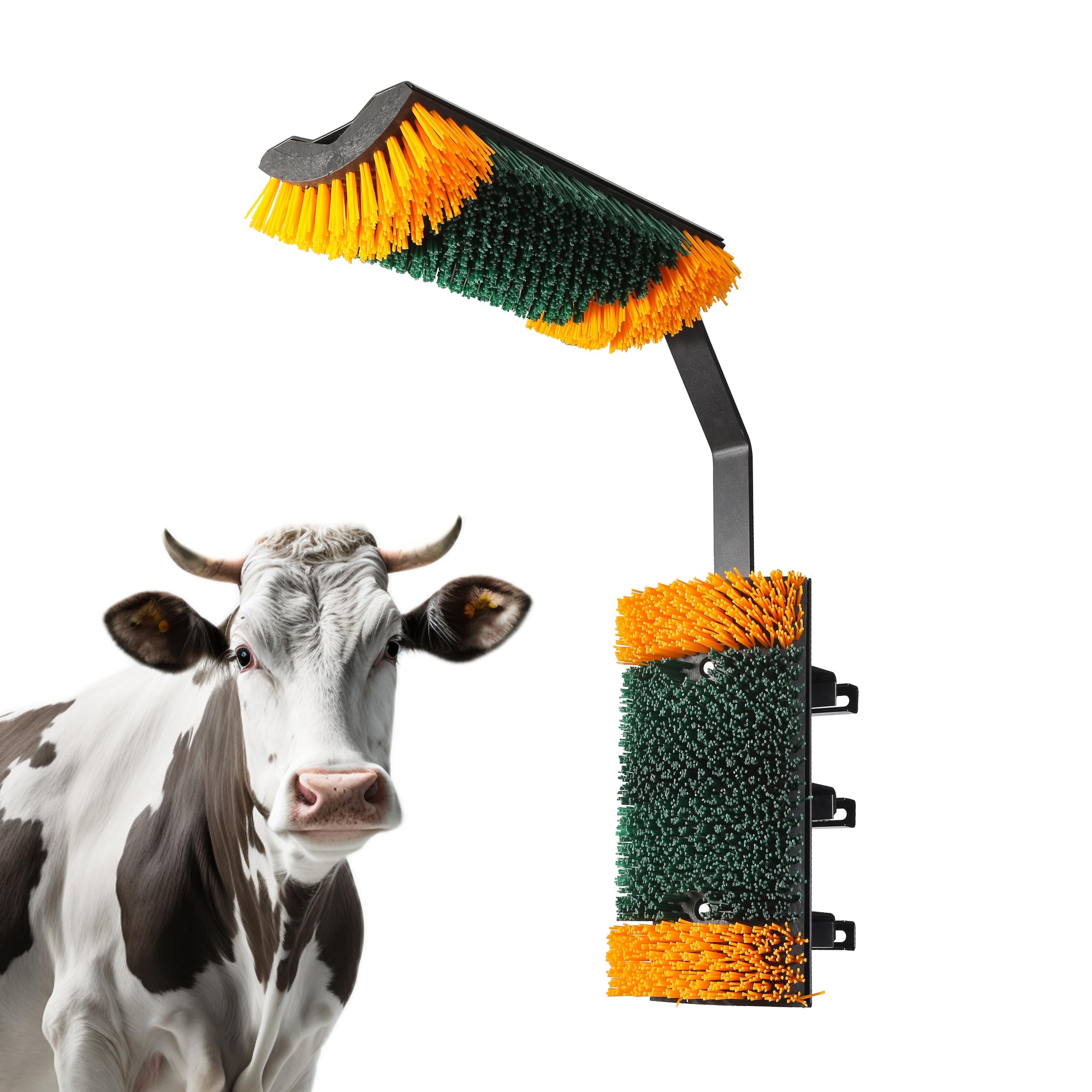 2-Way Livestock Scratching Brush, Heavy Duty Dual-Sided Cow & Horse Grooming Brush, Coat Care & Stress Reduction Scratcher for H