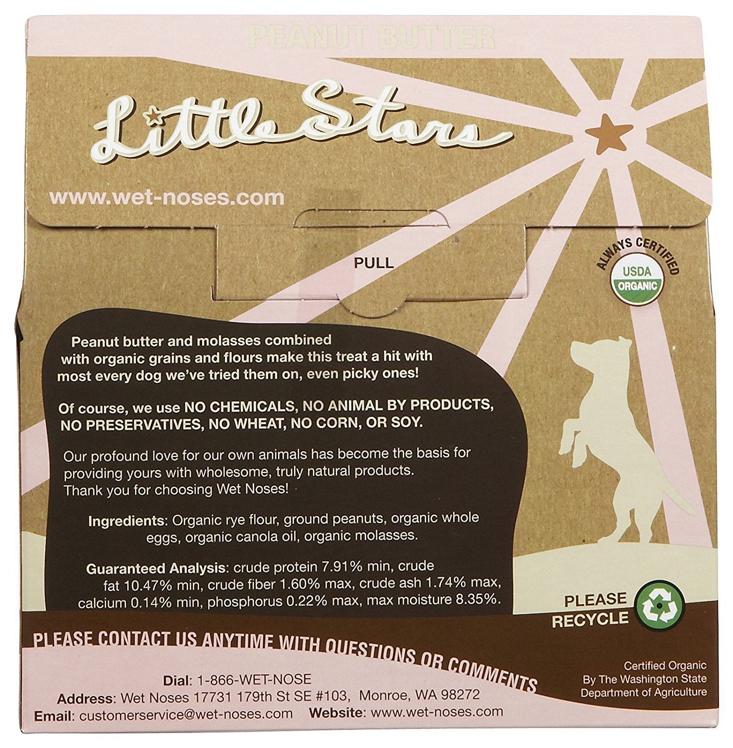 Wet Noses Little Stars Tiny Organic Dog Training Treats in 2 Flavors: (1) Peanut Butter and (1) Sweet Potato (2 Boxes Total, 9 O
