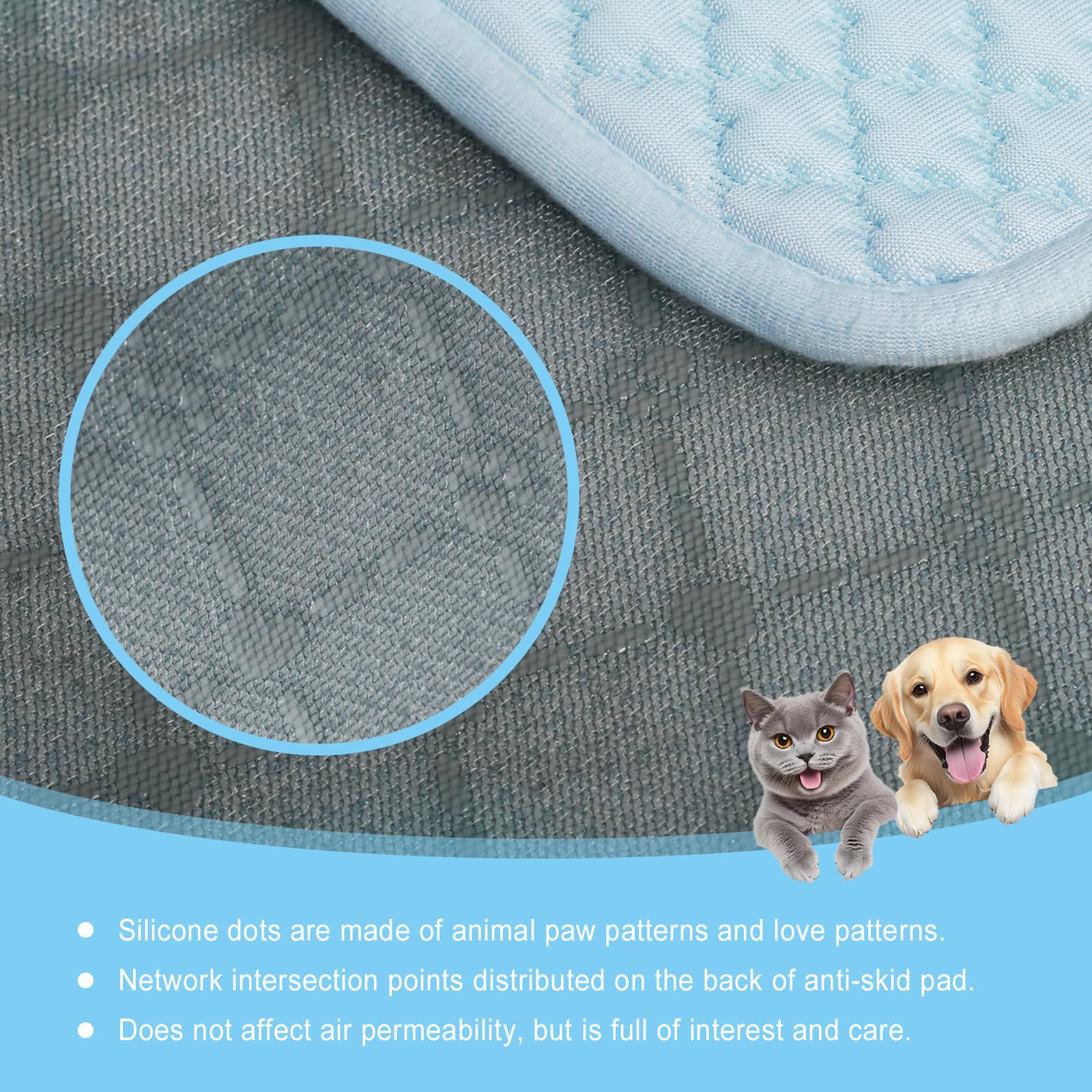 Koquena Pet Cooling Mat For Dogs & Cats - Washable Dog Cooling Mat Portable Pet Cool Pads Blanket For Indoor & Outdoor Car Seats