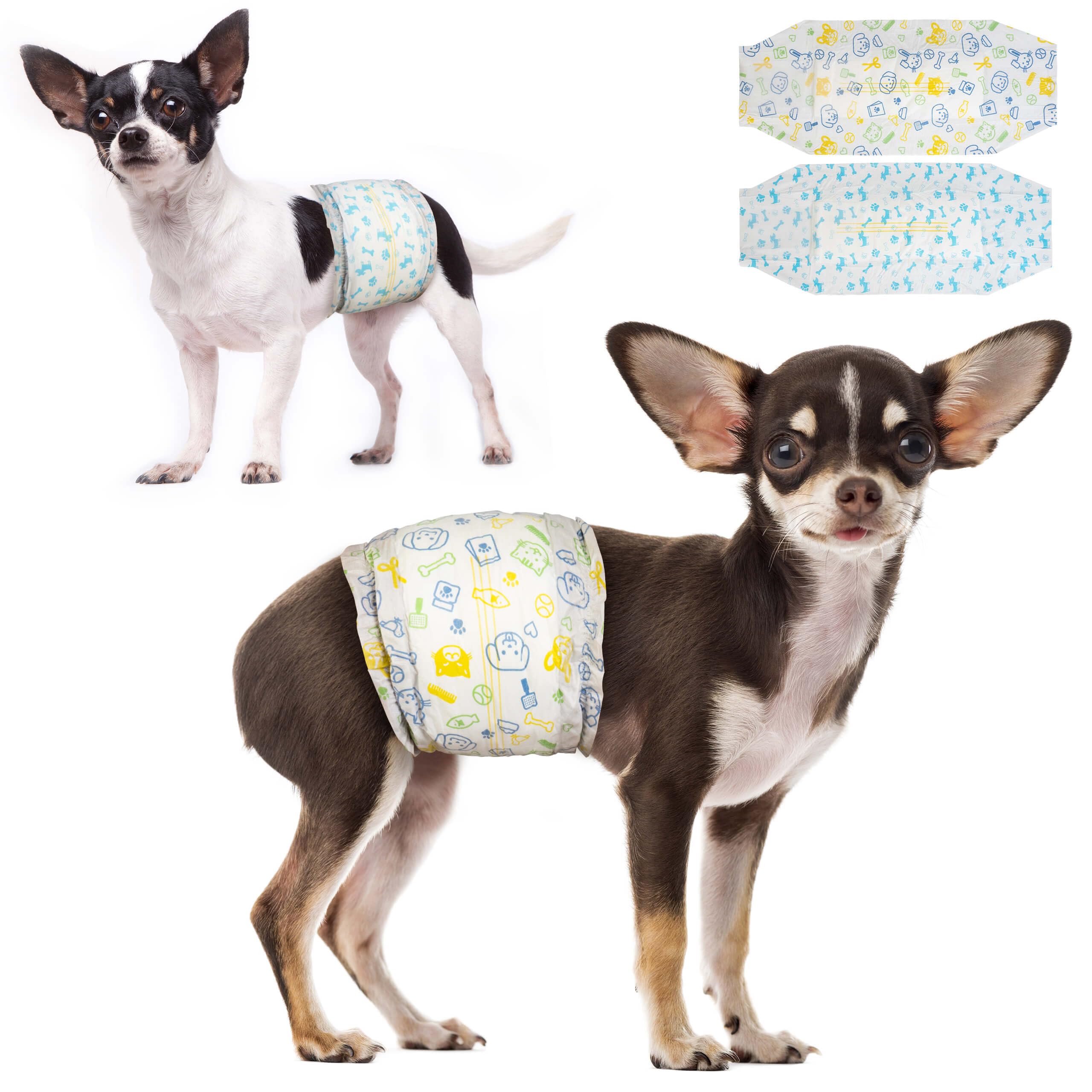 Dono Disposable Male Dog Diapers - 48 Pcs: Super Absorbent Disposable Male Wraps For Small To Large Dogs With Wetness Indicator And 360° Leak-Proof, Diapers For Male Doggies And Puppies Dogs