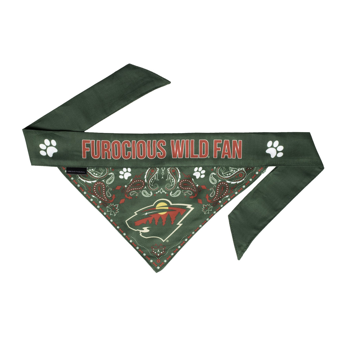 Littlearth Nhl Minnesota Wild Pet Bandanna, Medium, Team Color (520601-Wild-M)
