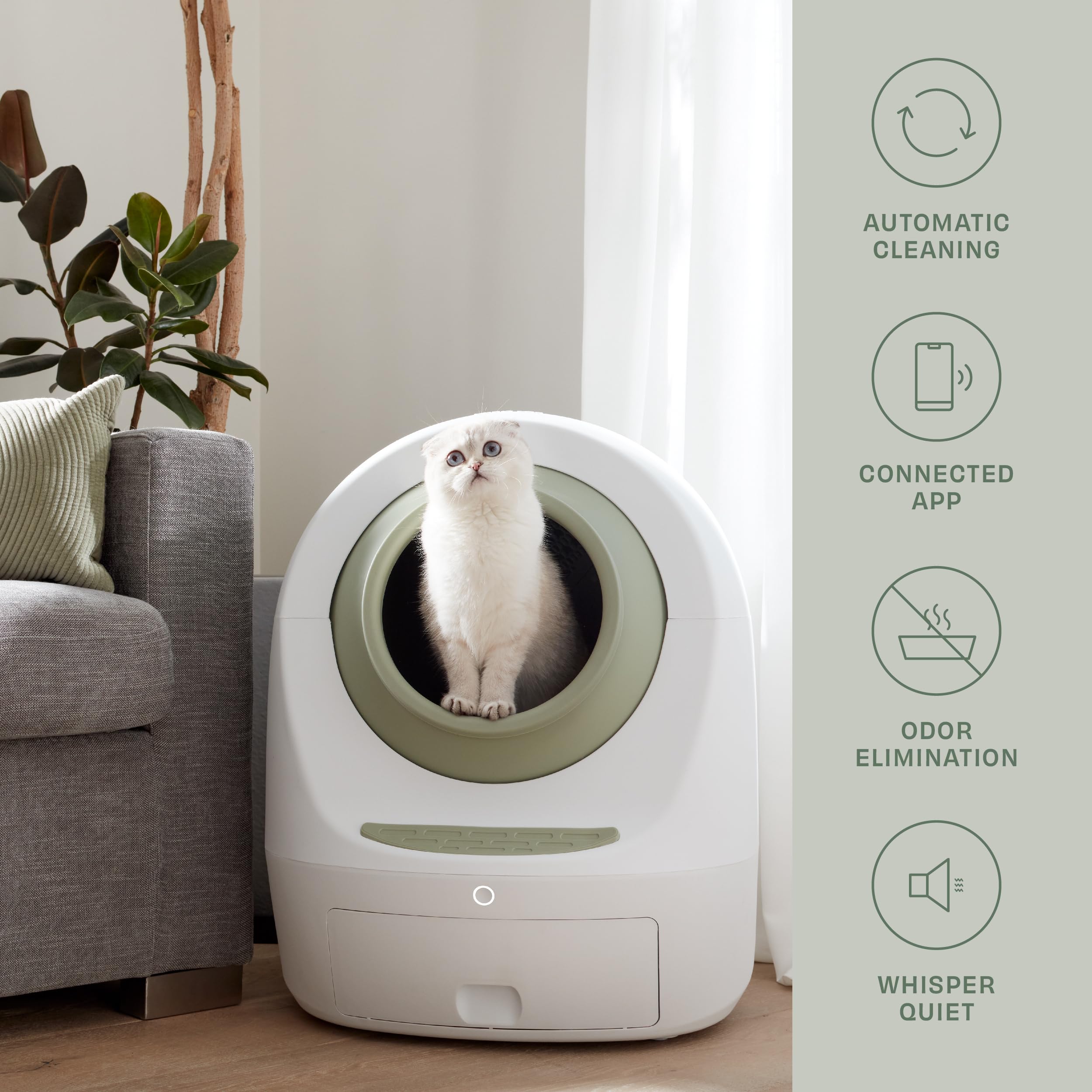 Casa Leo Leos Loo Too Self-Cleaning Cat Litter Box, Wi-Fi App Control,