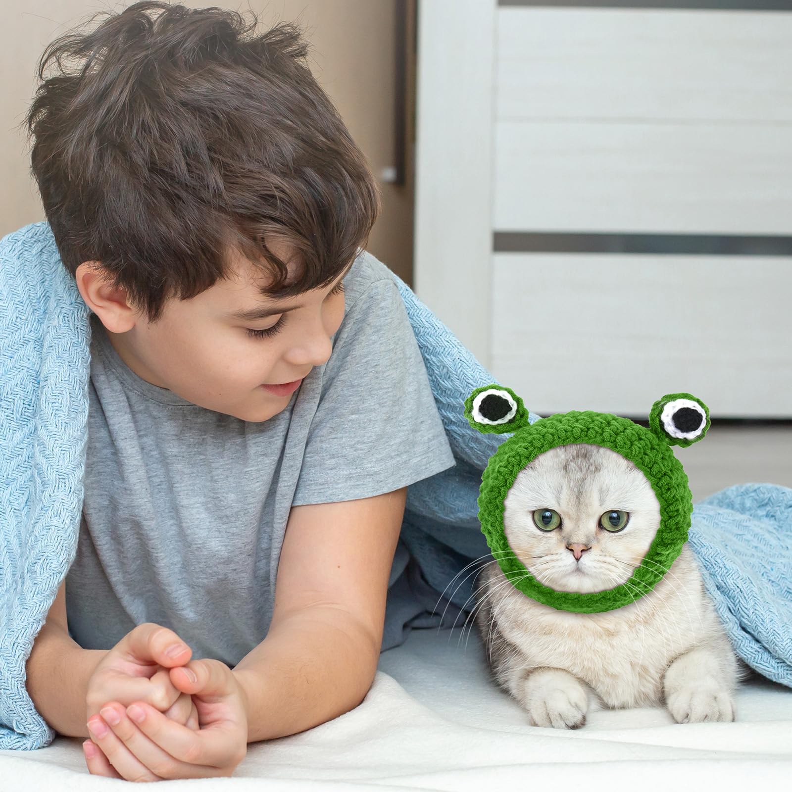 Weewooday 5 Pieces Cat Costume Easter Bunny Hat Outfit With Ears Funny Cat Hat And Small Dogs Kitten Puppy Party Easter Costume