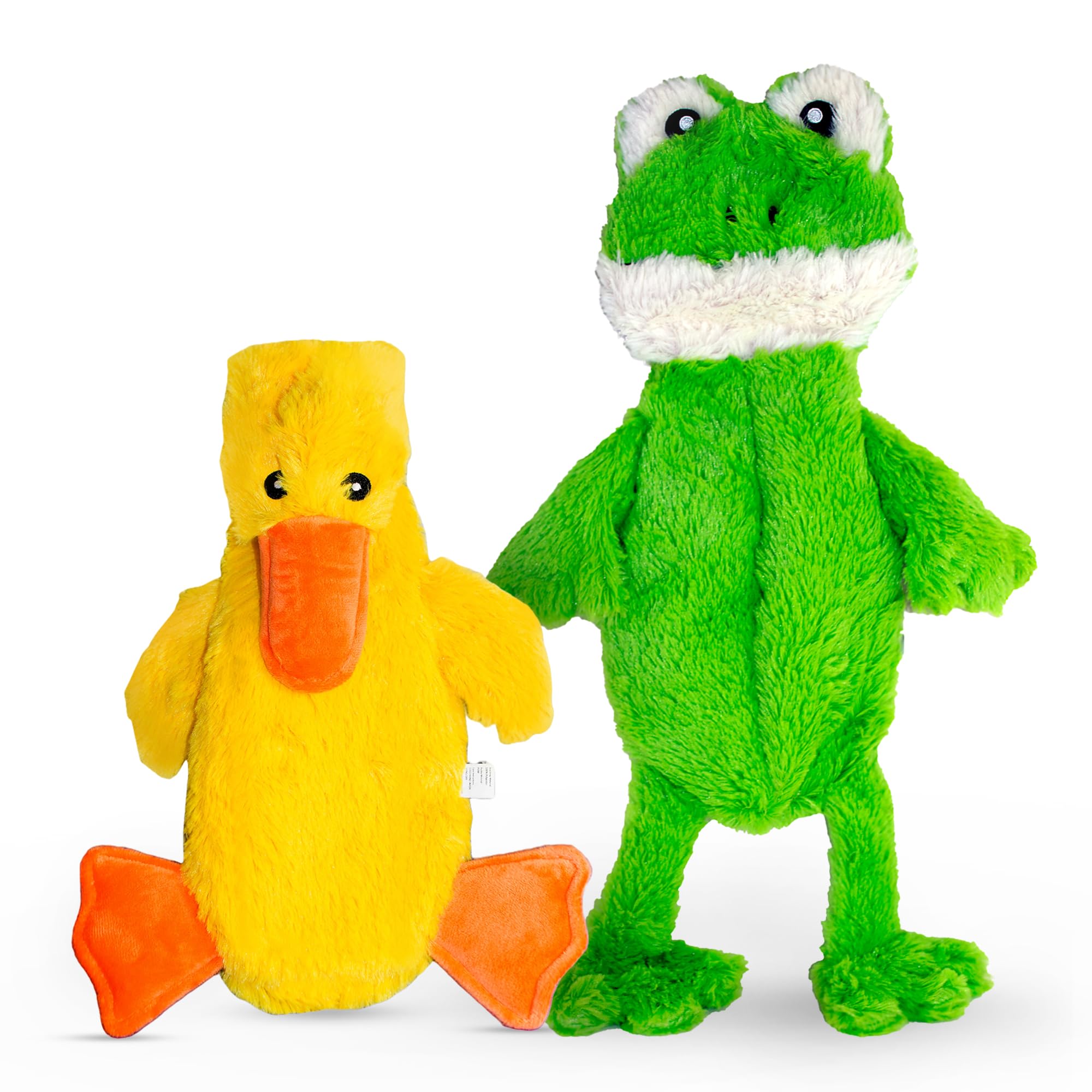 Fga Marketplace Duck And Frog Flat No Stuffing No Squeak Plush Dog Toy, Funny Style Will Entertain Your Pet For Hours, Recommend