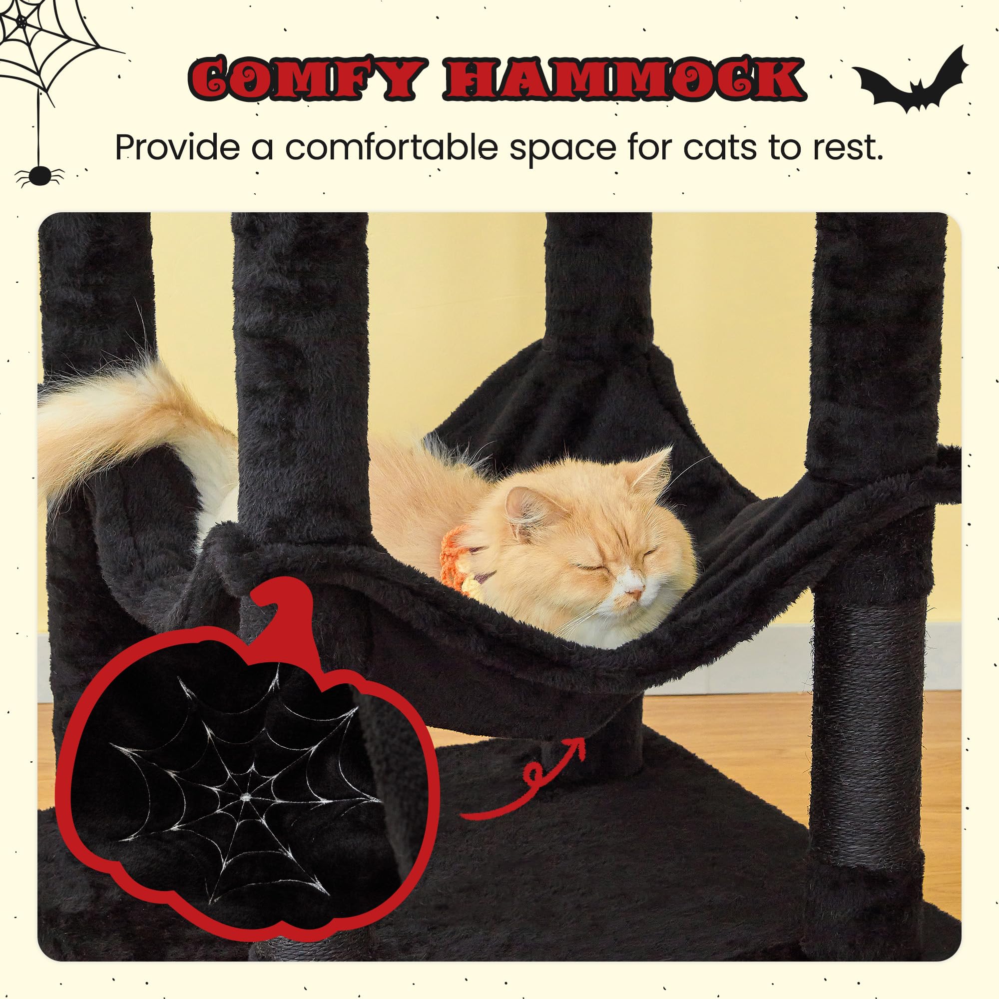 Mwpo Gothic Large Cat Tree, 70.1-Inch Multi-Level Tall Cat Tower For Indoor Cats, Plush Cat Condo With Big Padded Perches, Sisal