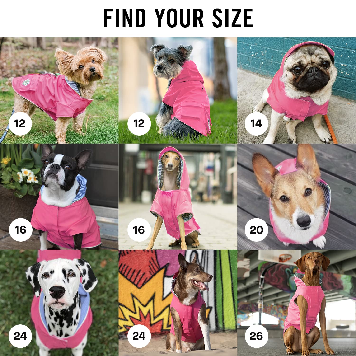Canada Pooch Dog Slush Suit Dog Bodysuit For Rain And Snow Full Body Dog Suit Water-Resistant Dog Onesie (Pink, 14 (13-15'' Back