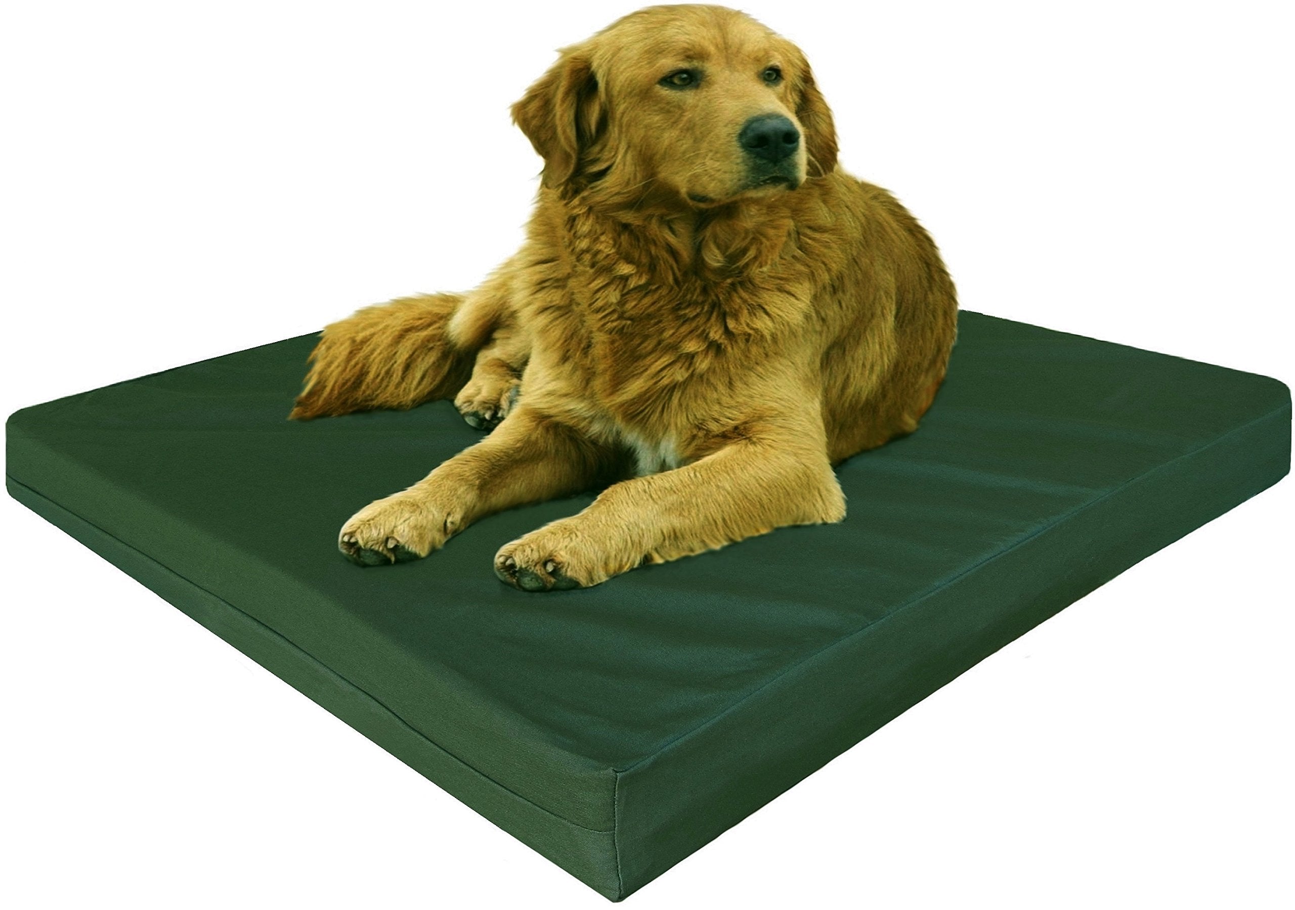 Dogbed4Less Xl Orthopedic Waterproof Durable Dog Bed For Medium To Large Dogs With Cool Memory Foam Pad, Canvas In Olive Green, 