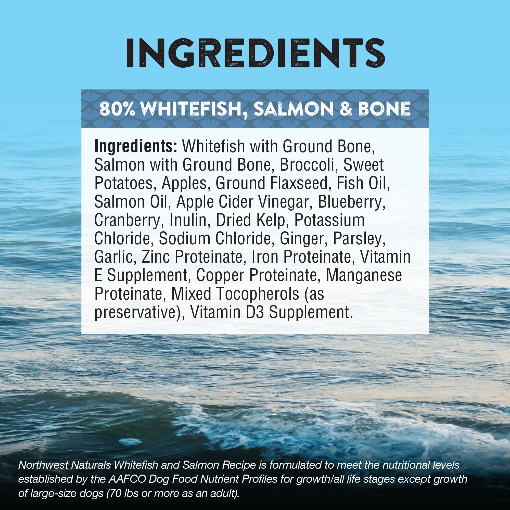 Northwest Naturals Freeze-Dried Whitefish & Salmon Dog Food - Bite-Sized Nuggets - Grain-Free, High-Protein, Raw Diet, Human-Gra
