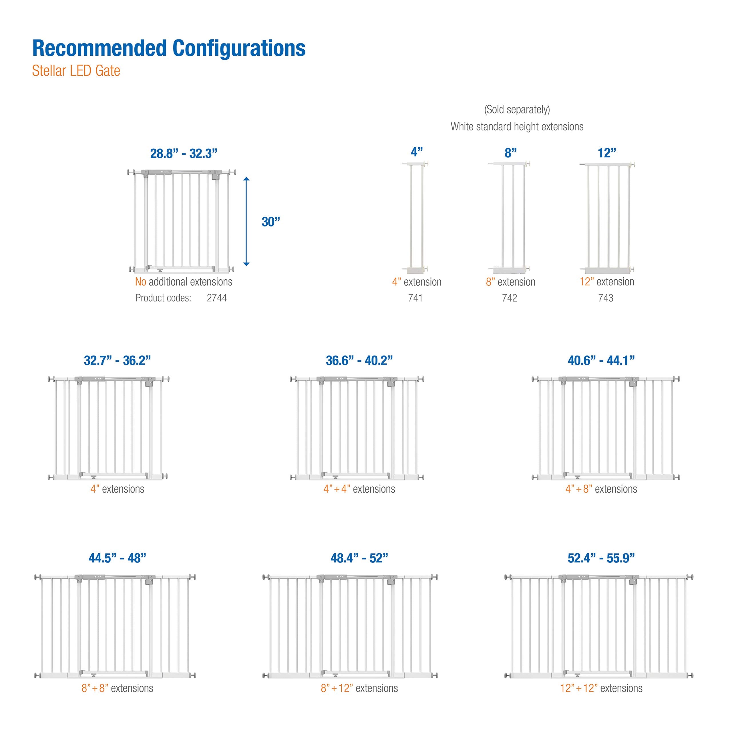 Perma Baby Gate Extension, White, 12    - Fits Standard Perma Safety Gates