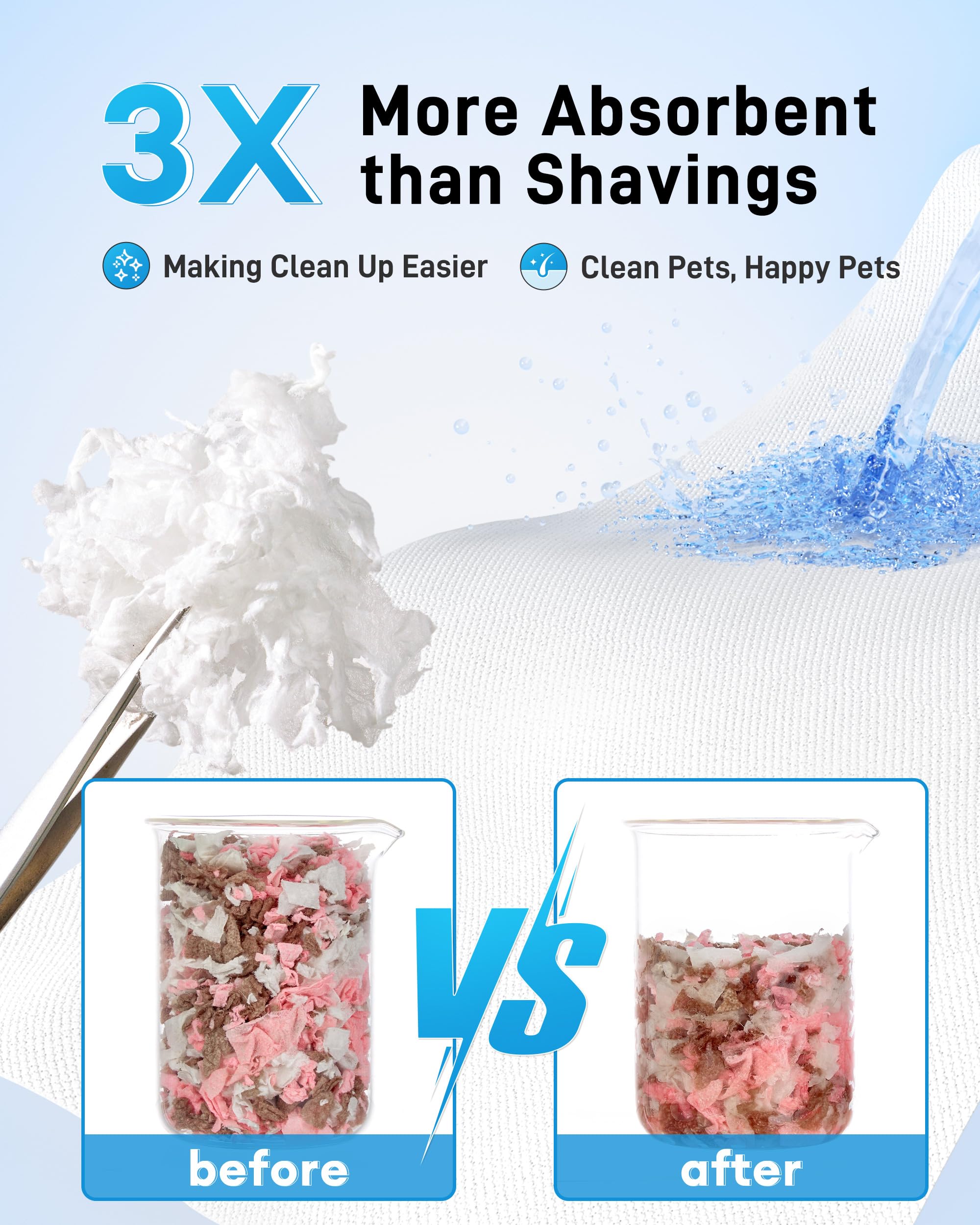 Bucatstate Hamster Bedding 70L, 99% Dust-Free Guinea Pig Paper Bedding Odor Control Paper Bedding, Cozy Small Animal Bedding For