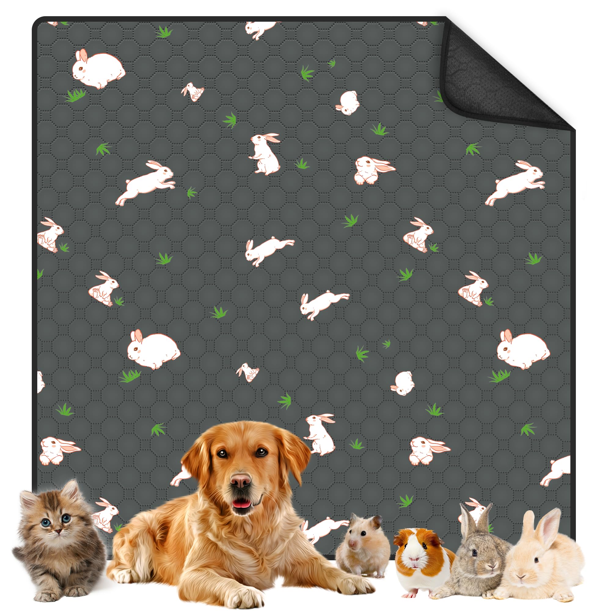 Modeslab Guinea Pig Cage Liner, 72In X 72In Fast Absorption Washable Bedding Pee Pads For Dogs Puppy Rabbit Small Animal Cage Ma