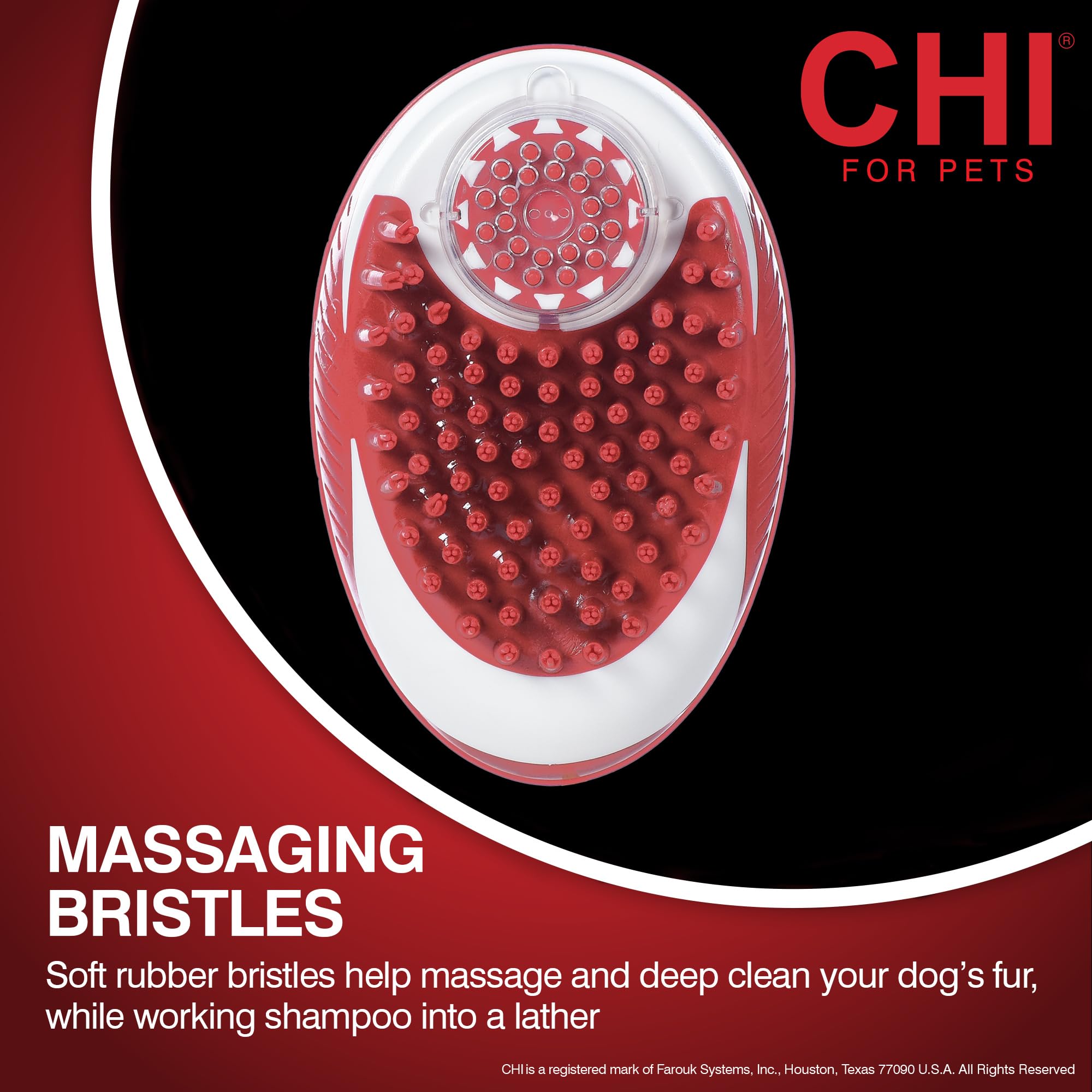 Chi For Dogs Soap Dispensing Palm Brush For Dogs | Dog Grooming Brush With Soap Dispenser | Hand Tool For Dog Grooming