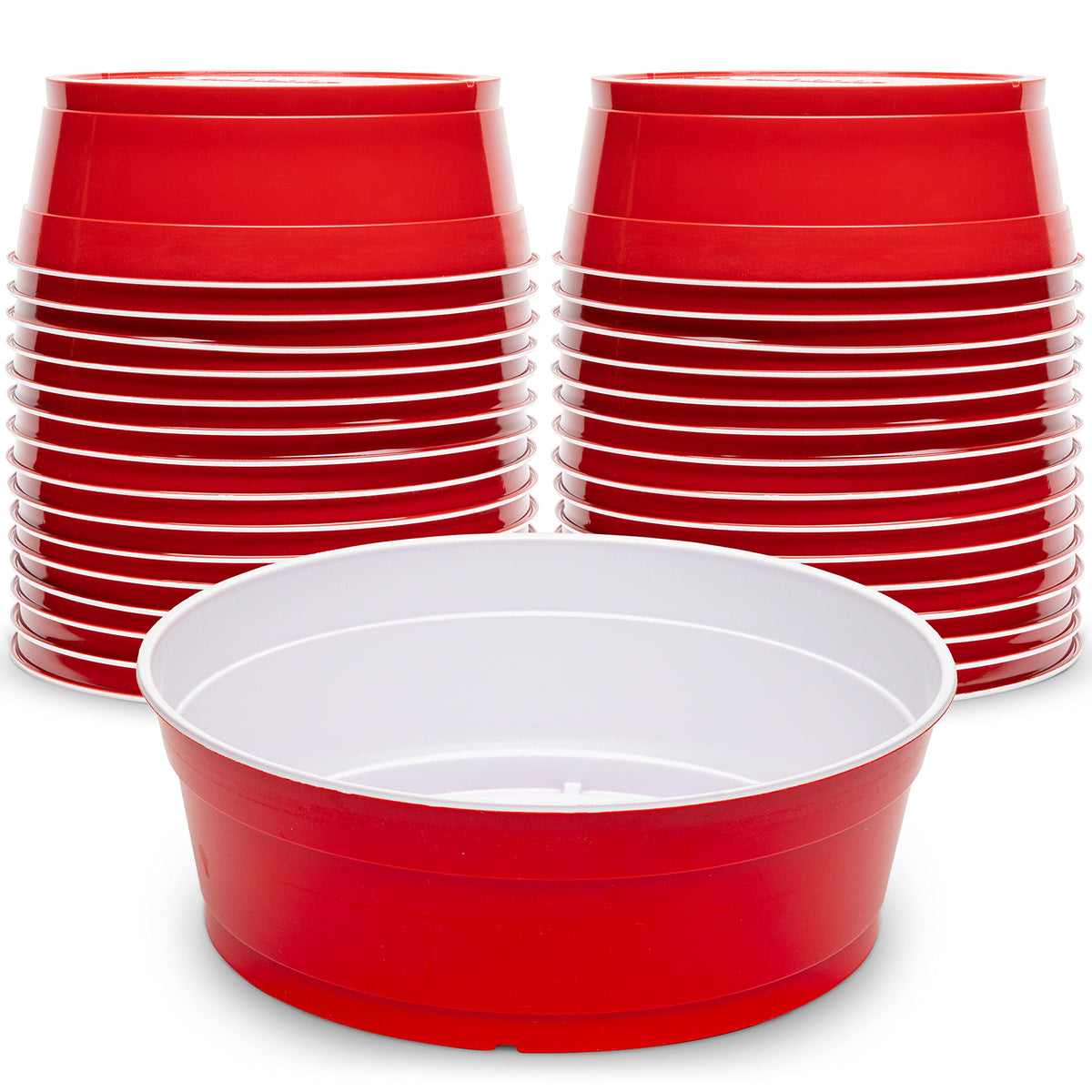 Gosports Party Dog Disposable Red Cup Style Pet Food Bowls For Cats And Dogs - Large And Small Sizes, 60 Oz