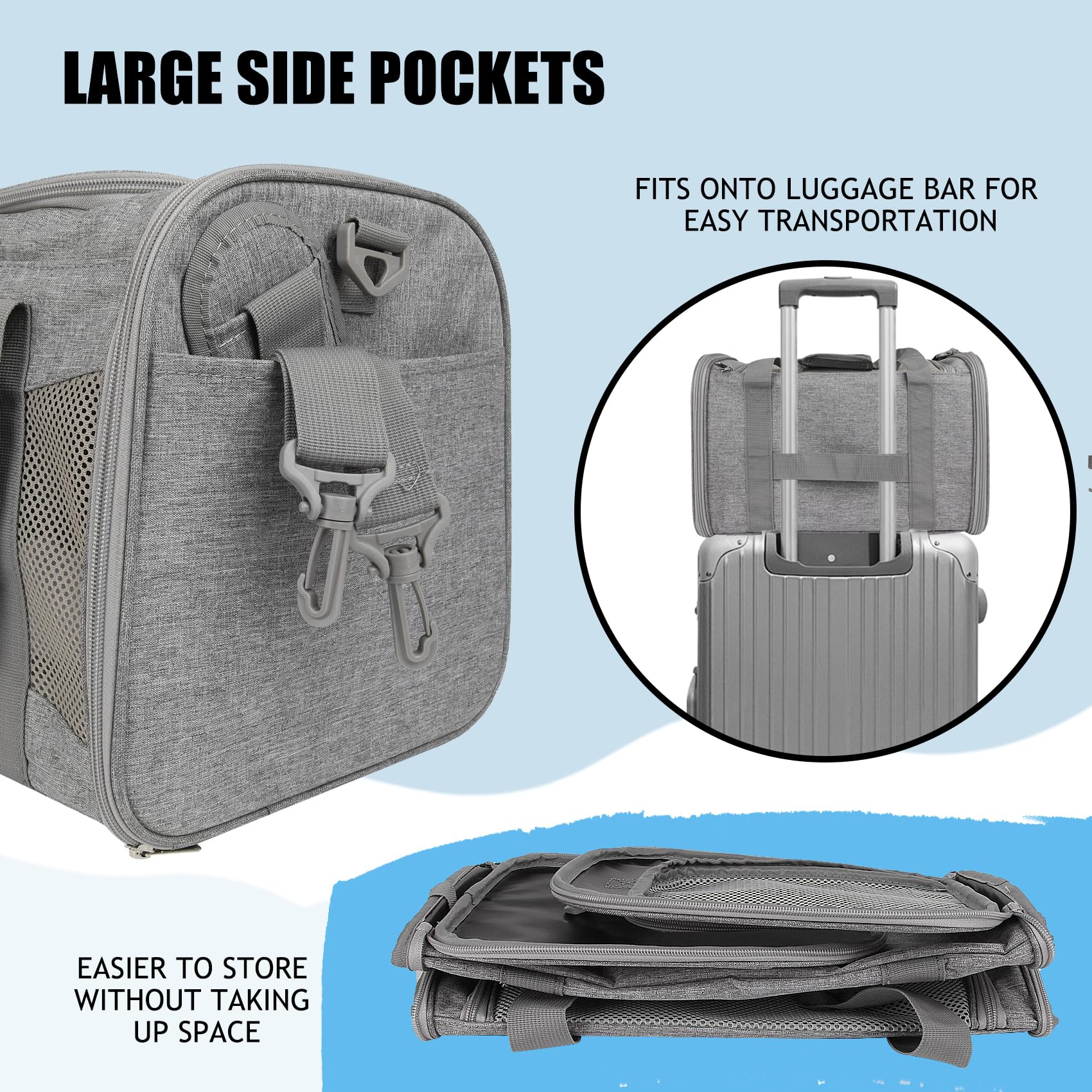 Yipincover Cat Carrier, Soft-Sided Airline Approved Pet Carrier Case With 4 Ventilated Windows For Cats And Dogs Under 10-25Lbs