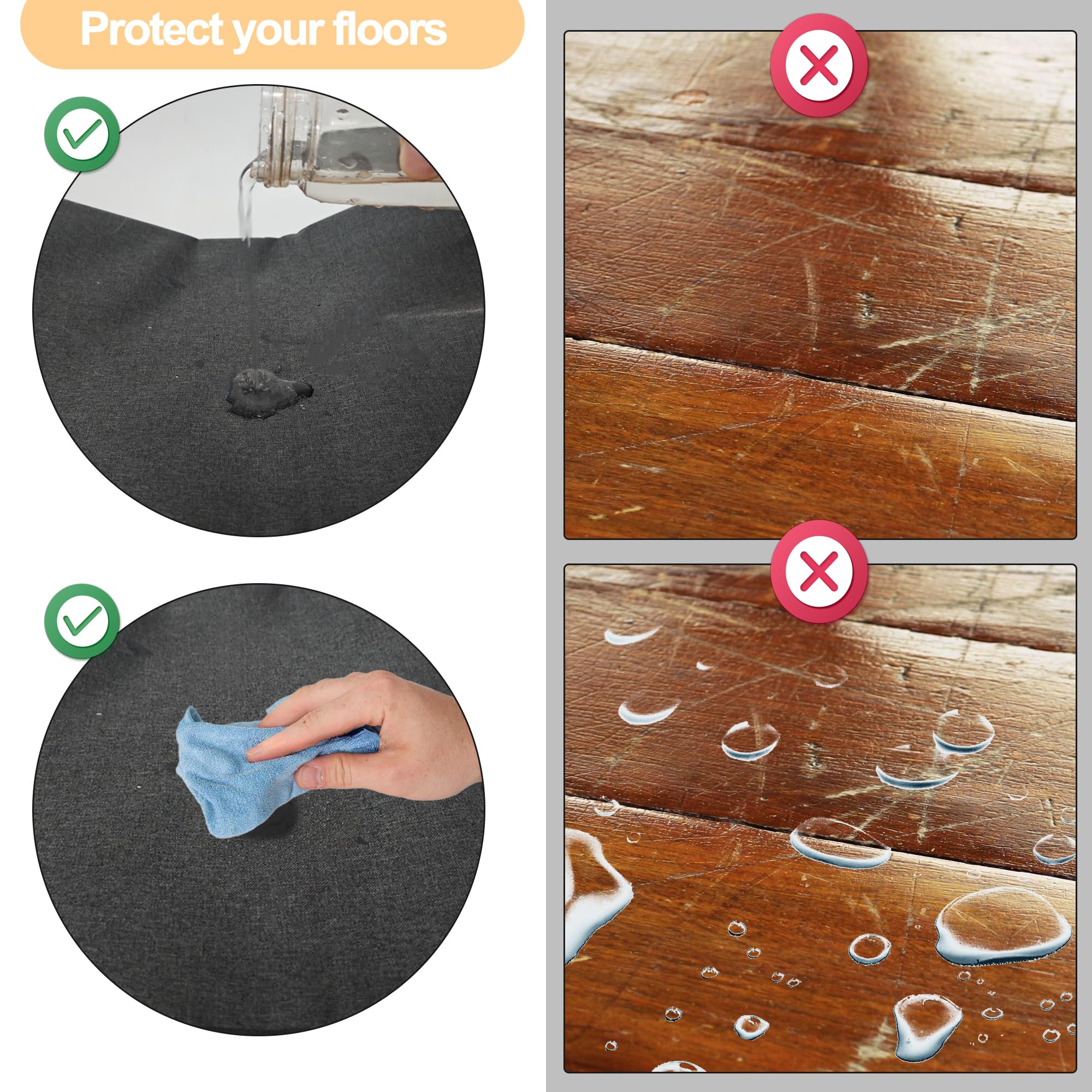 Ehzyaz Dog Crate Mat Liner, Washable Pee Pads For Dogs, Absorbs Urine, Non-Slip, Waterproof Under Dog Crate Mat Floor Protector,