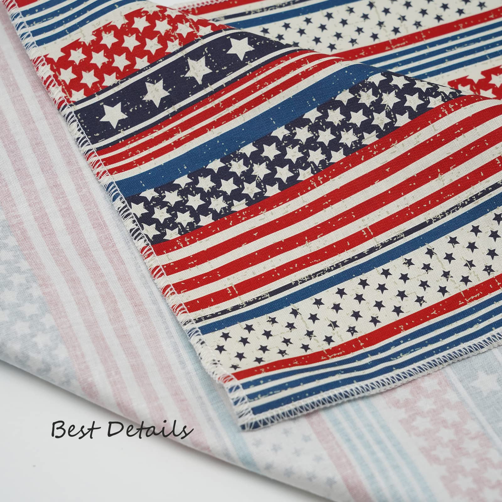 Elegant Little Tail American Flag Dog Bandana, Soft Adjustable Square Kerchief For Small Dogs