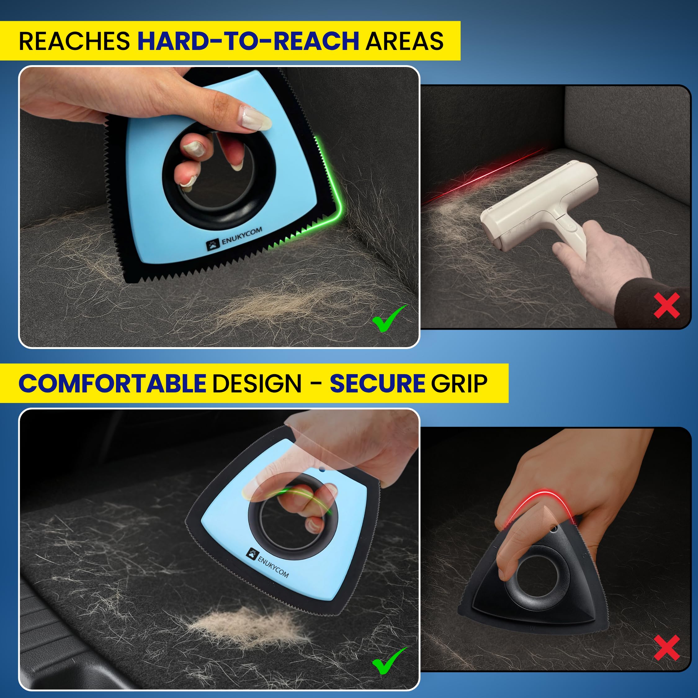 Pet Hair Removal Tool for Car Detailing - 2025 Upgrade Dog Hair Remover for Car Auto, Couch, Carpet & Furniture - Reusable Pet H