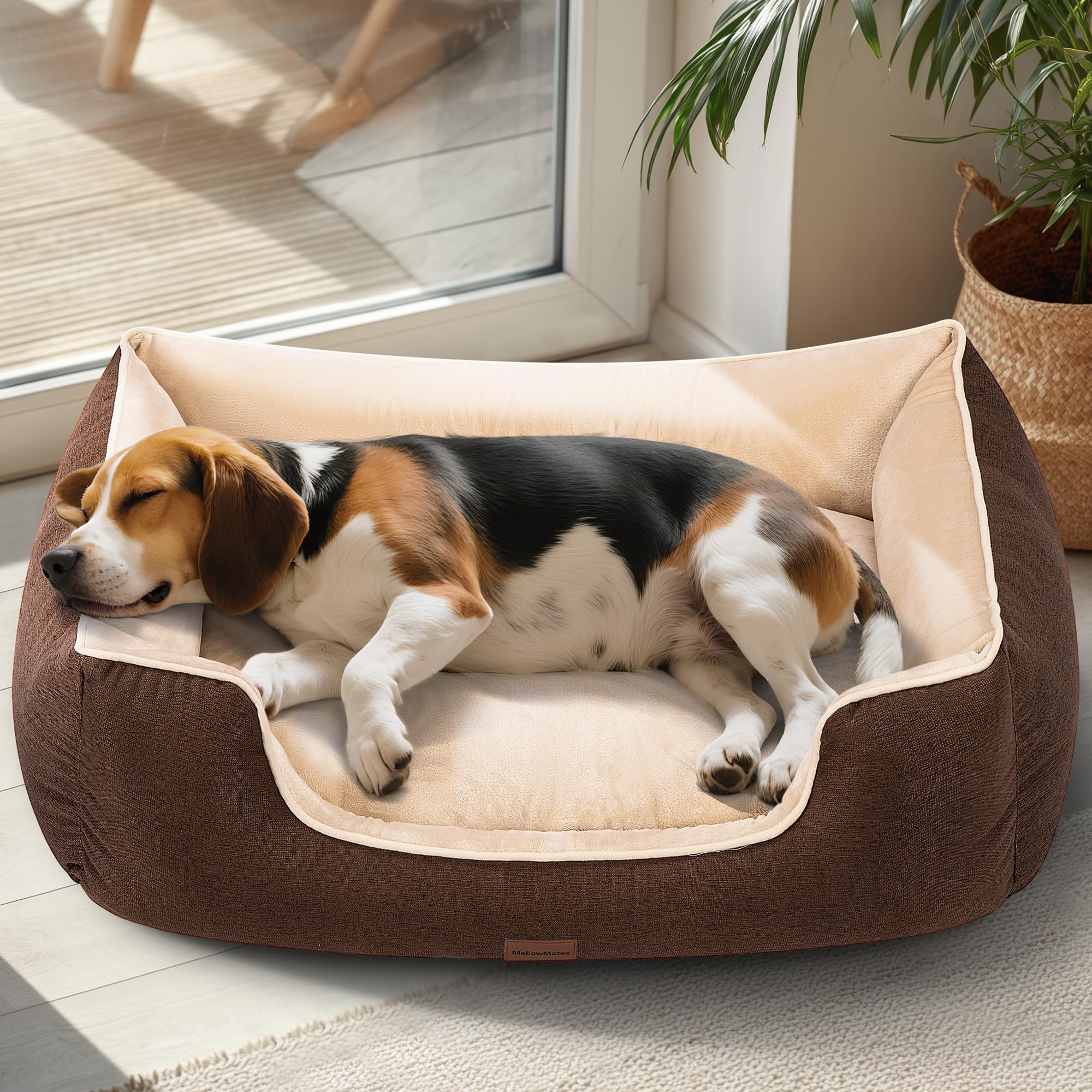 MellowMates Orthopedic Dog Bed for Large Sized Dogs with Removable Washable Cover, Waterproof Lining & Non-Slip Base, Pet Dogs C