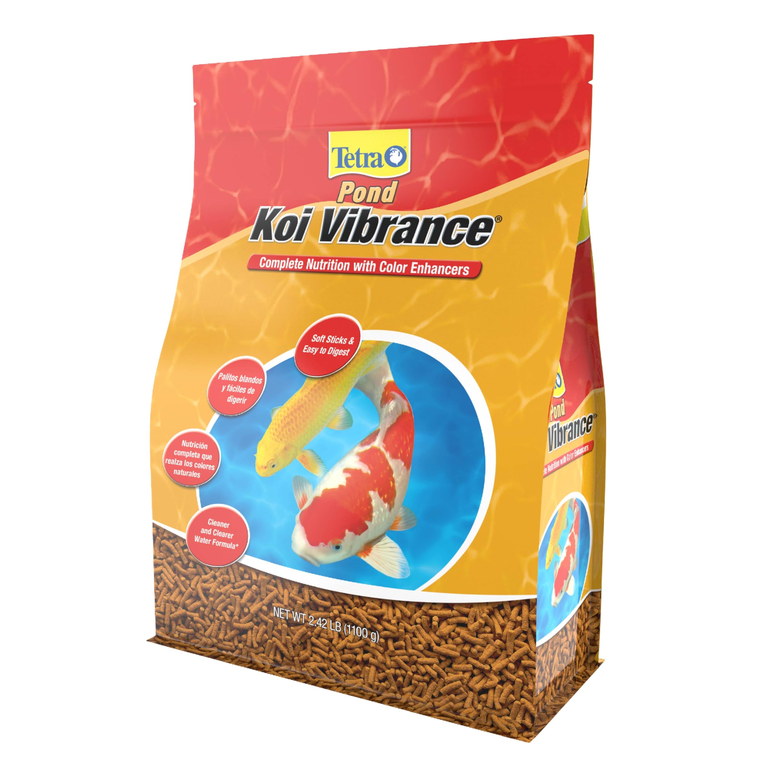 TetraPond Koi Vibrance Soft Sticks, Floating Pond Fish Food for Koi Fish and Ornamental Goldfish, 2.42 Pounds