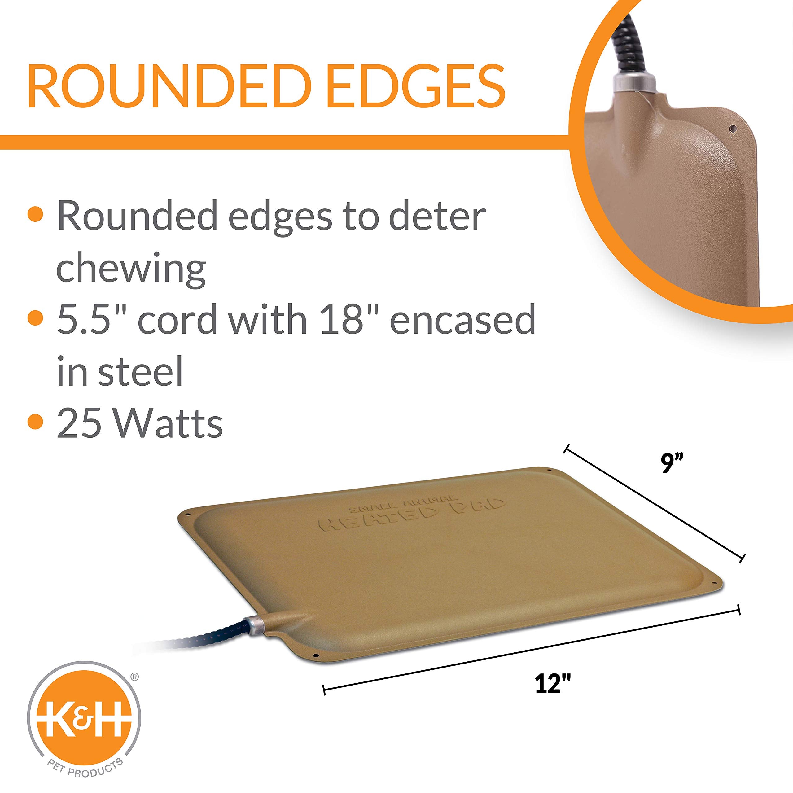 K&H Pet Products Outdoor Small Animal Heated Pad For Rabbits And Small Animals Tan 9 X 12 Inches