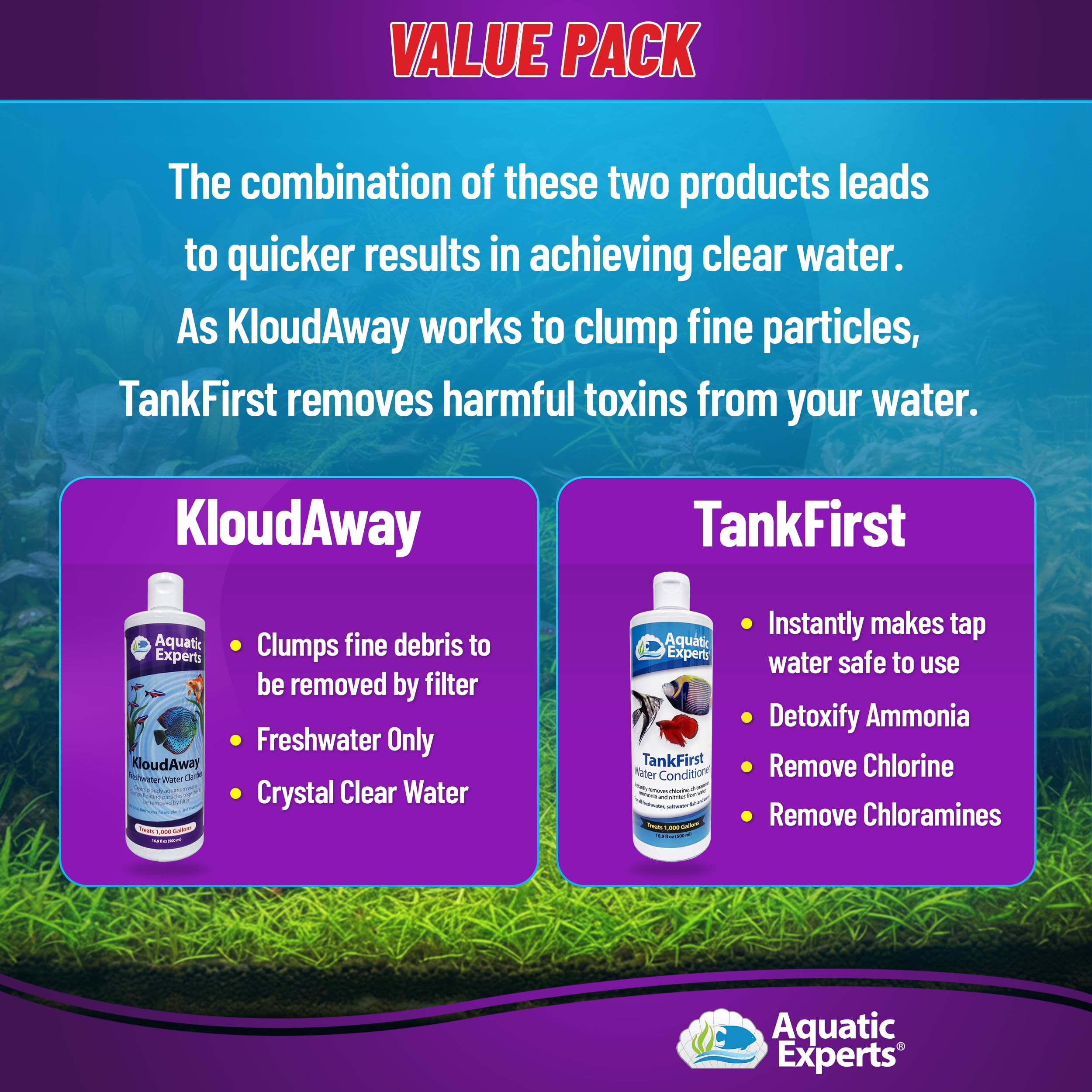 TankFirst Complete Aquarium Water Conditioner - Fish Water Conditioner, Instantly Removes Chlorine, Chloramines, and detoxifies