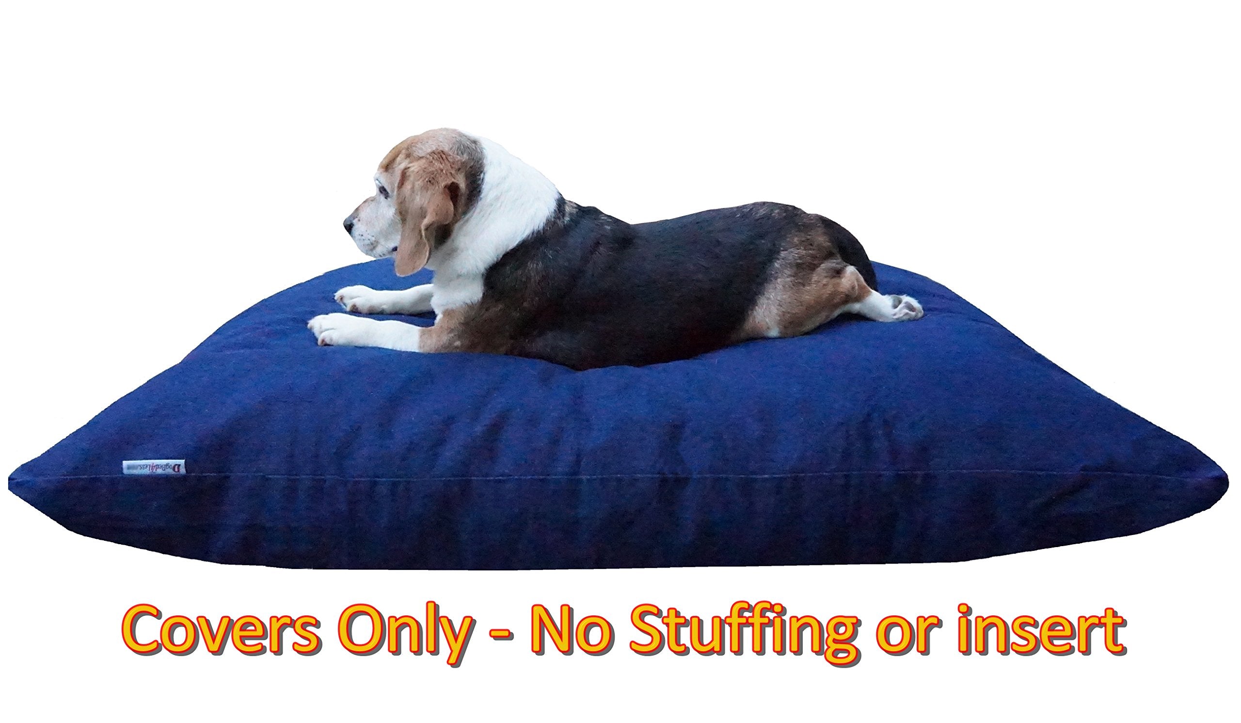Dogbed4Less Do It Yourself Diy Pet Bed Pillow Duvet Denim Cover With Waterproof Internal Case For Dog Or Cat, Large 48'X29' Blue Color - Covers Only