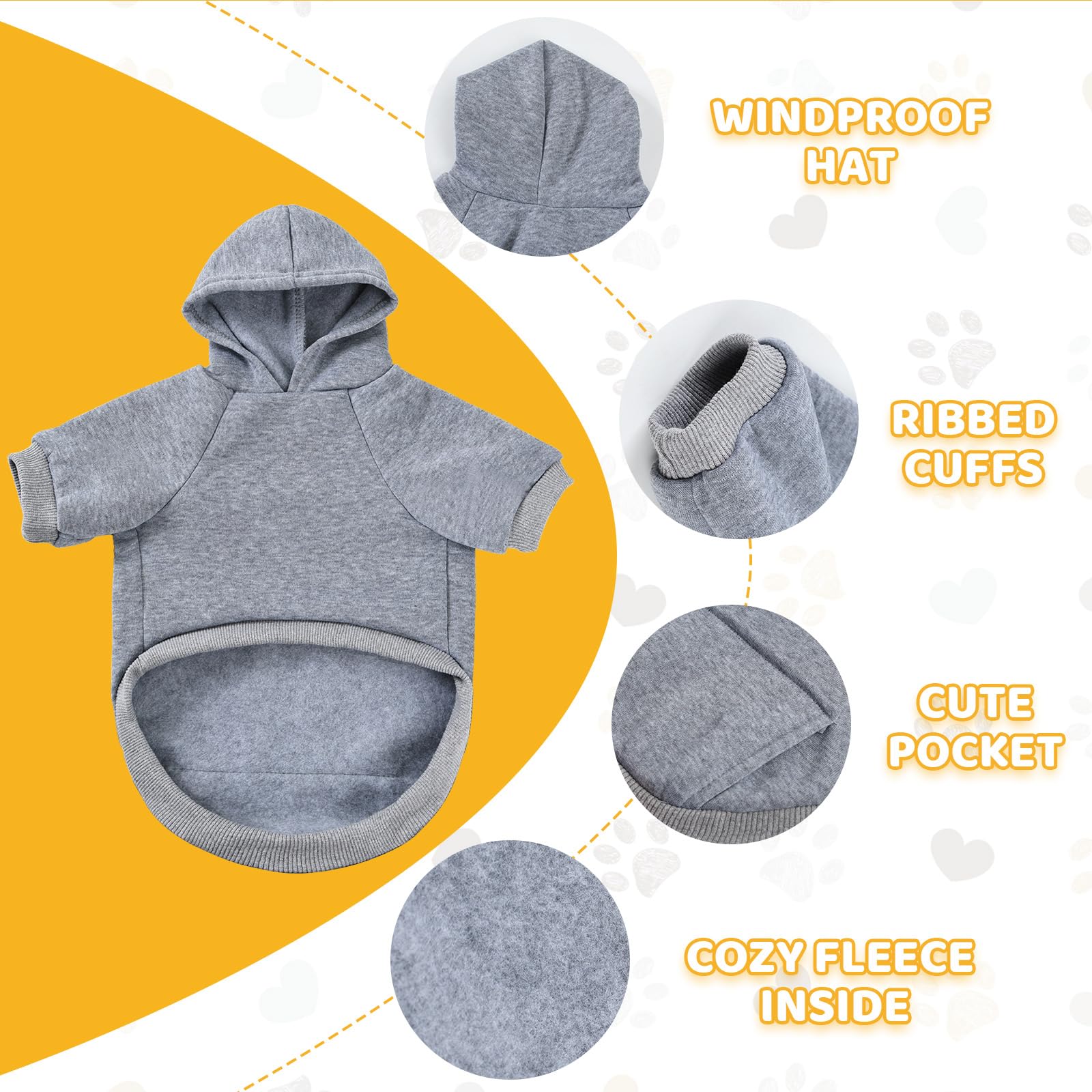 Dog Hoodies, Dog Sweatshirt Sweater For Medium Large Dogs Cats Puppys, Dog Winter Clothes Coat Warm And Soft, Soft Brushed Fleec