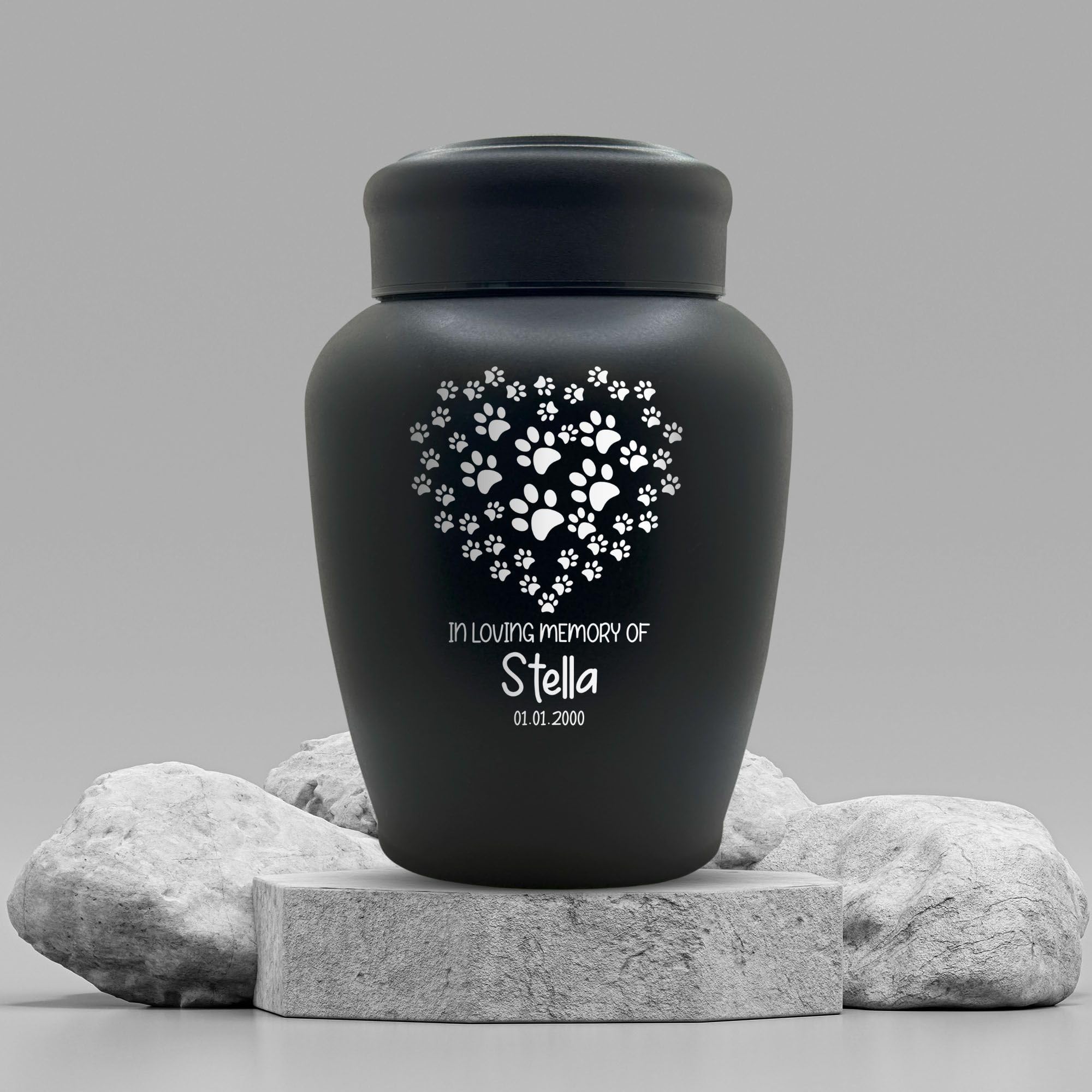 Personalized Custom Dog Urn Engraved Dog Name And Date - Stainless Steel Large Cremation Urns For Large Dog'S Ashes With Airtigh