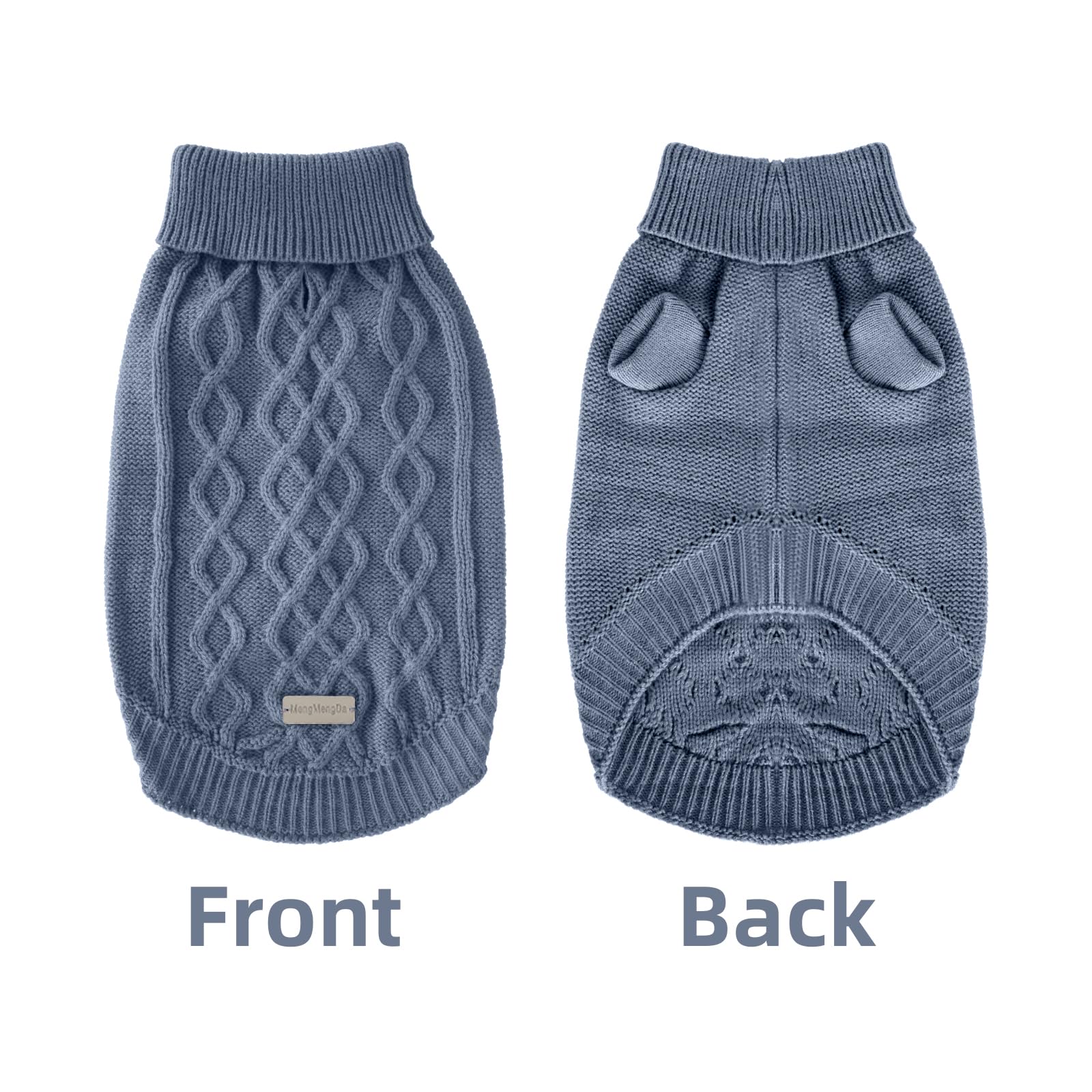 Small Dog Warm Winter Sweater Mengmengda Pet Dog Clothes Dog Knitwear For Small To Medium Breeds Dog Outfits (Dark Blue S)