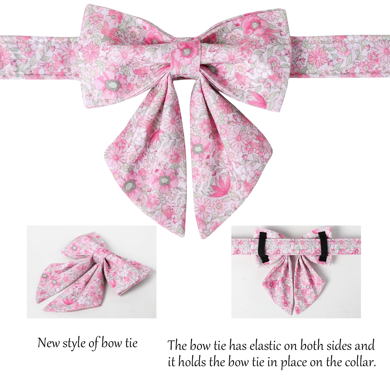 Lionet Paws Design Dogs Collar Cute Flower Sailor Bow Dog Collars For Girl Female Medium Large Dogs With Spring Floral Xl