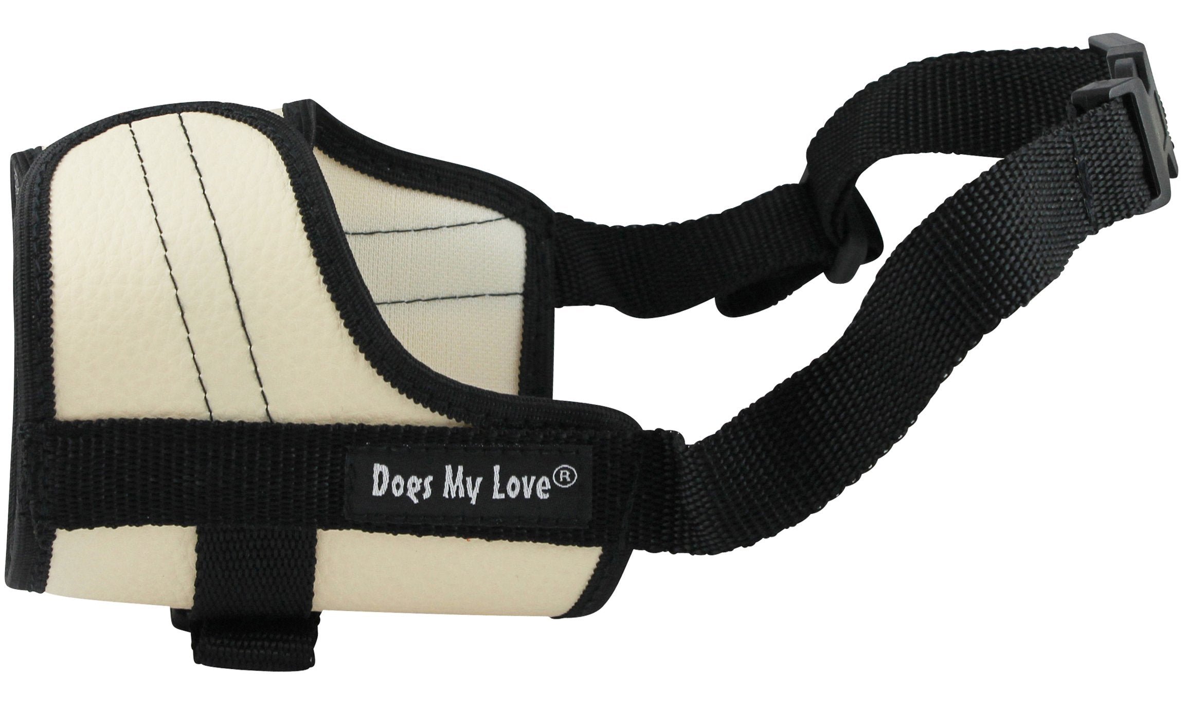 Adjustable Dog Muzzle 6 Sizes Beige (M: 8'-10.5' Snout Circumf.)