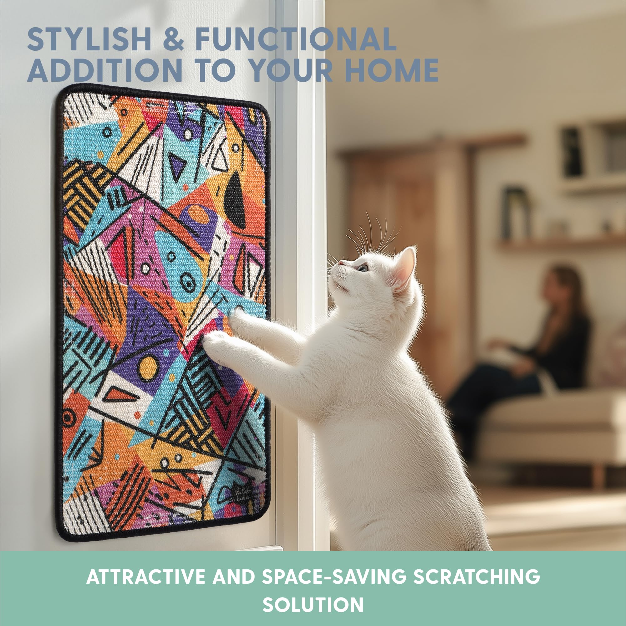The Cat Ladies Scratching Poster - Wall Scratcher Pads - Scratch Mat Art Print For Indoor Cats - Furniture, Couch, And Carpet Pr
