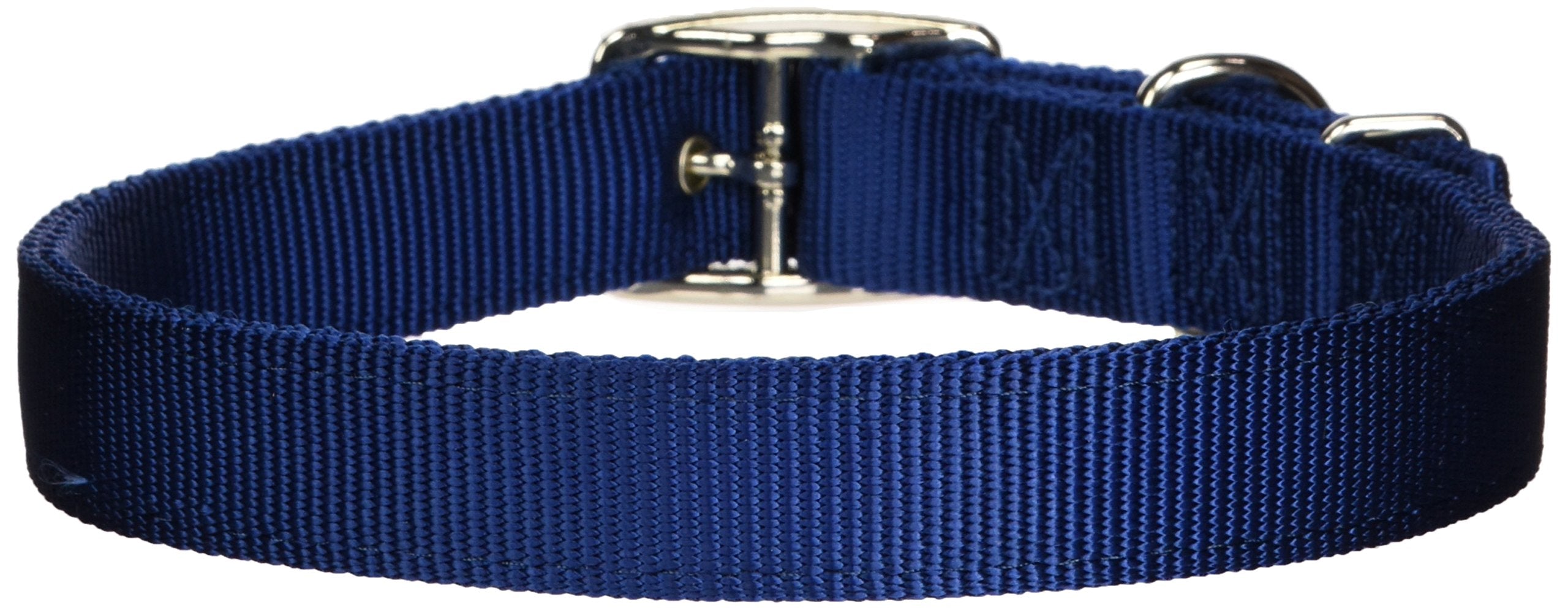 Hamilton Double Thick Nylon Deluxe Dog Collar, 1-Inch by 26-Inch, Navy Blue