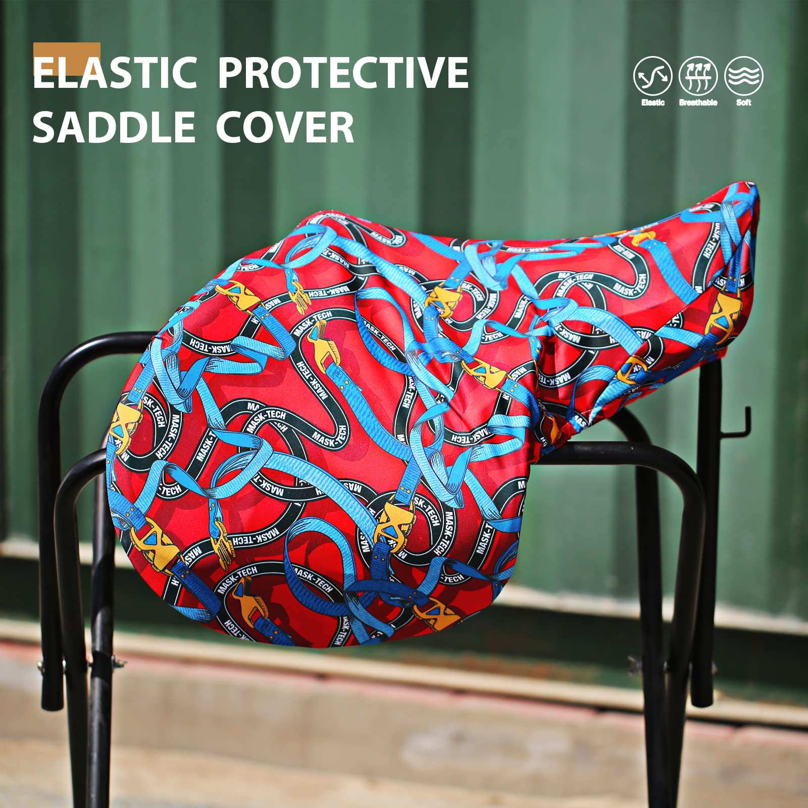 Harrison Howard Stretchy Saddle Cover Keep Saddle Scratch-And-Dust Free Multi-Prints Gp/Cc Saddle Cover-Entwined