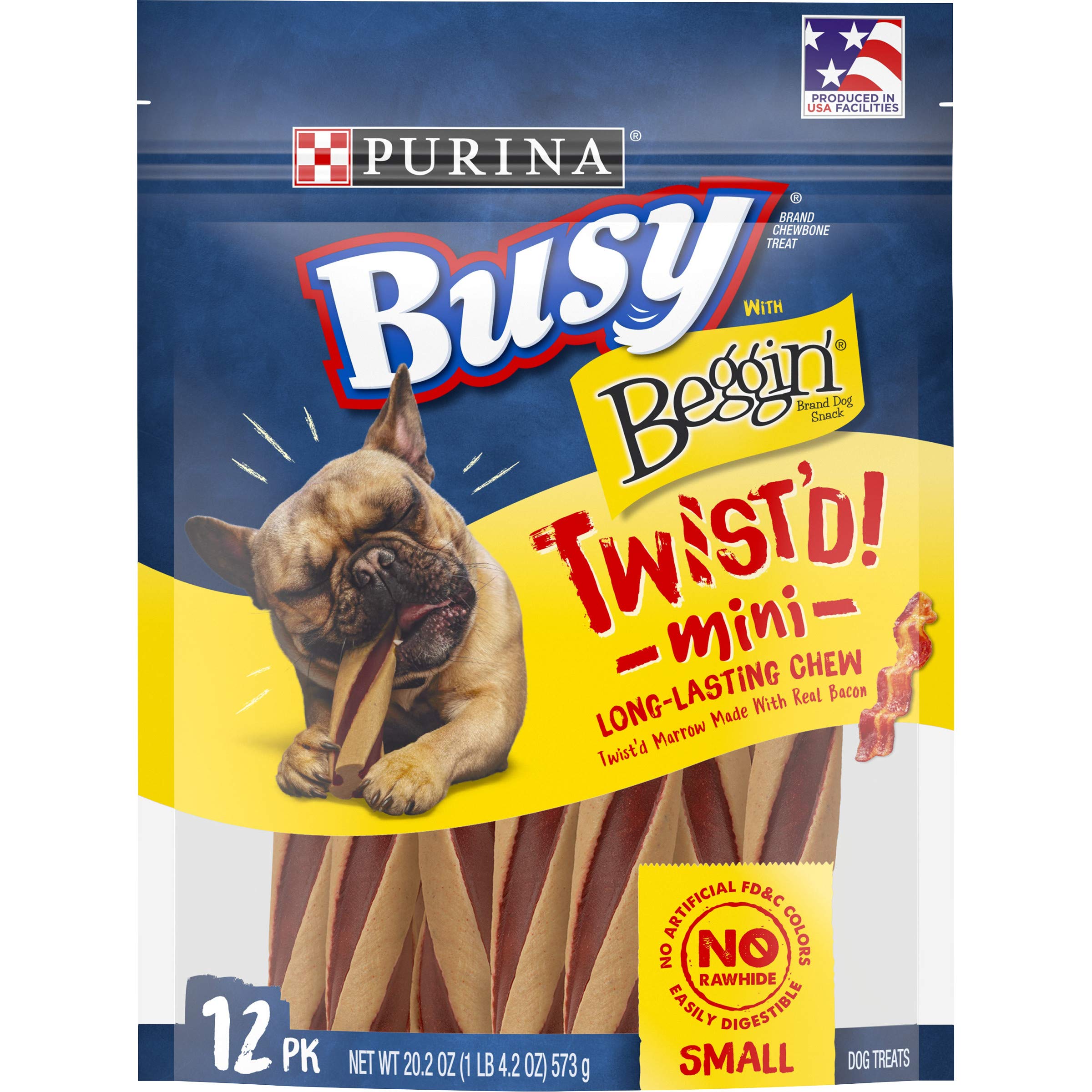 Purina Busy with Beggin Twistd Mini Adult Dog Chew Bone Treats - 12 ct. Pouch