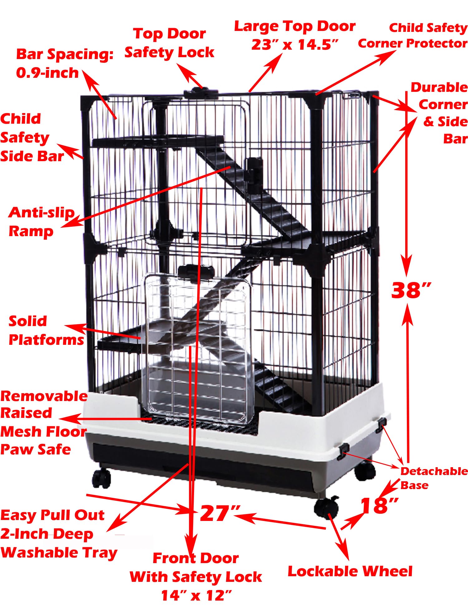 Large Deluxe Indoor/Outdoor Guinea Pig Chinchilla Ferret Squirrel Hedgehog Kitten Home Rabbit Bunny Hutch House Critter Habitat